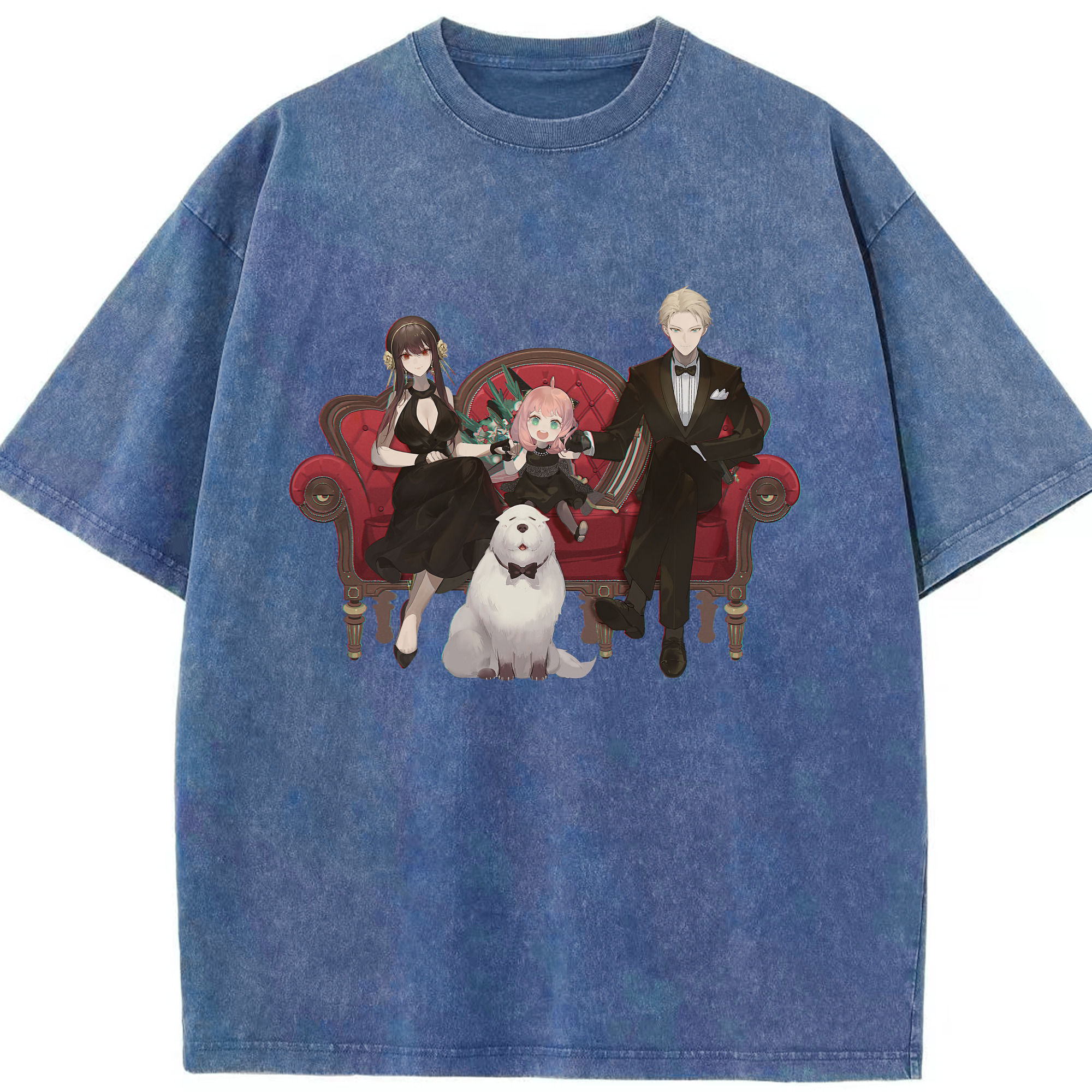 （画像用） SPY×FAMILY间谍家家酒 綿100% ヴィンテージ風 半袖Tシャツ（フロントプリント）