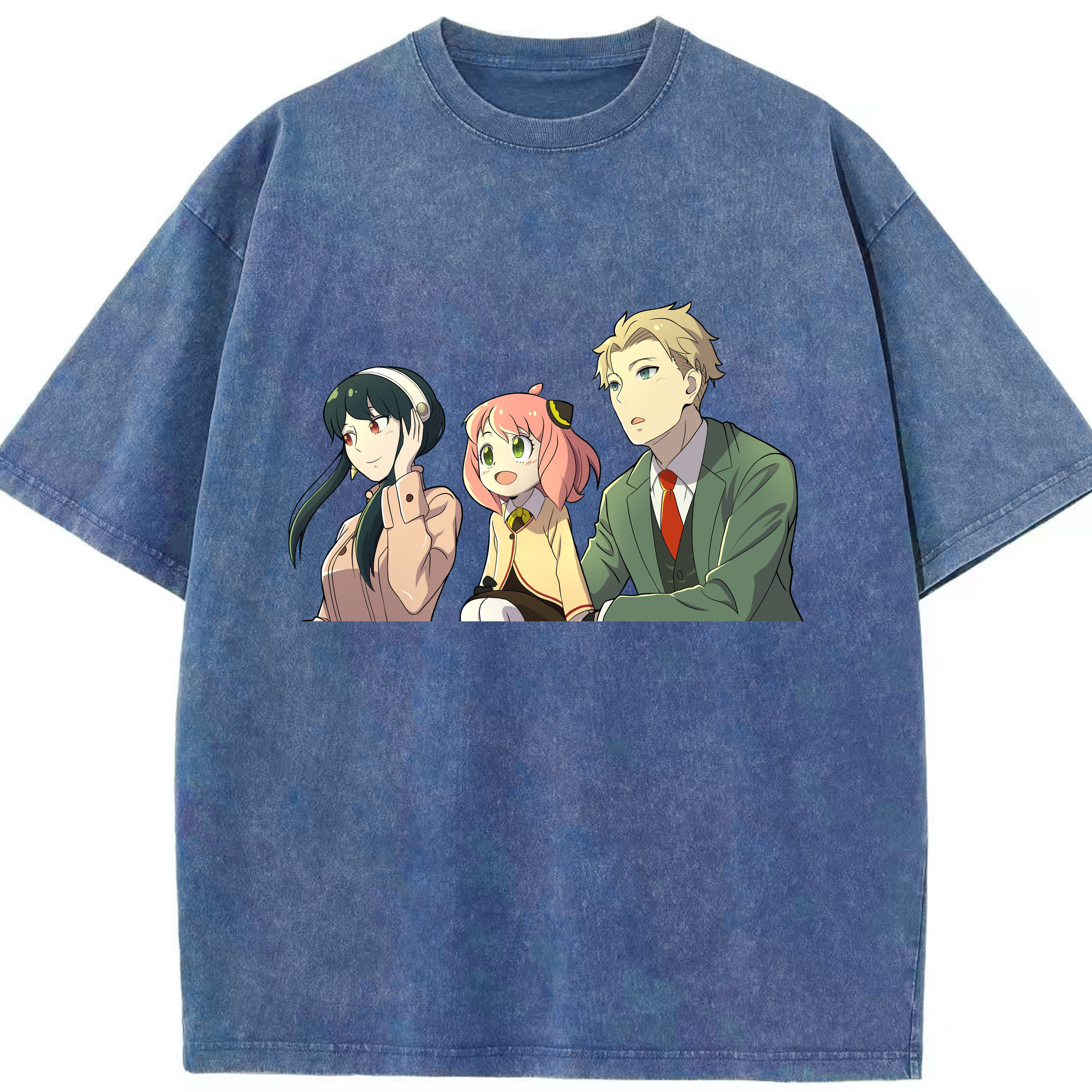 （画像用） SPY×FAMILY间谍家家酒 綿100% ヴィンテージ風 半袖Tシャツ（フロントプリント）