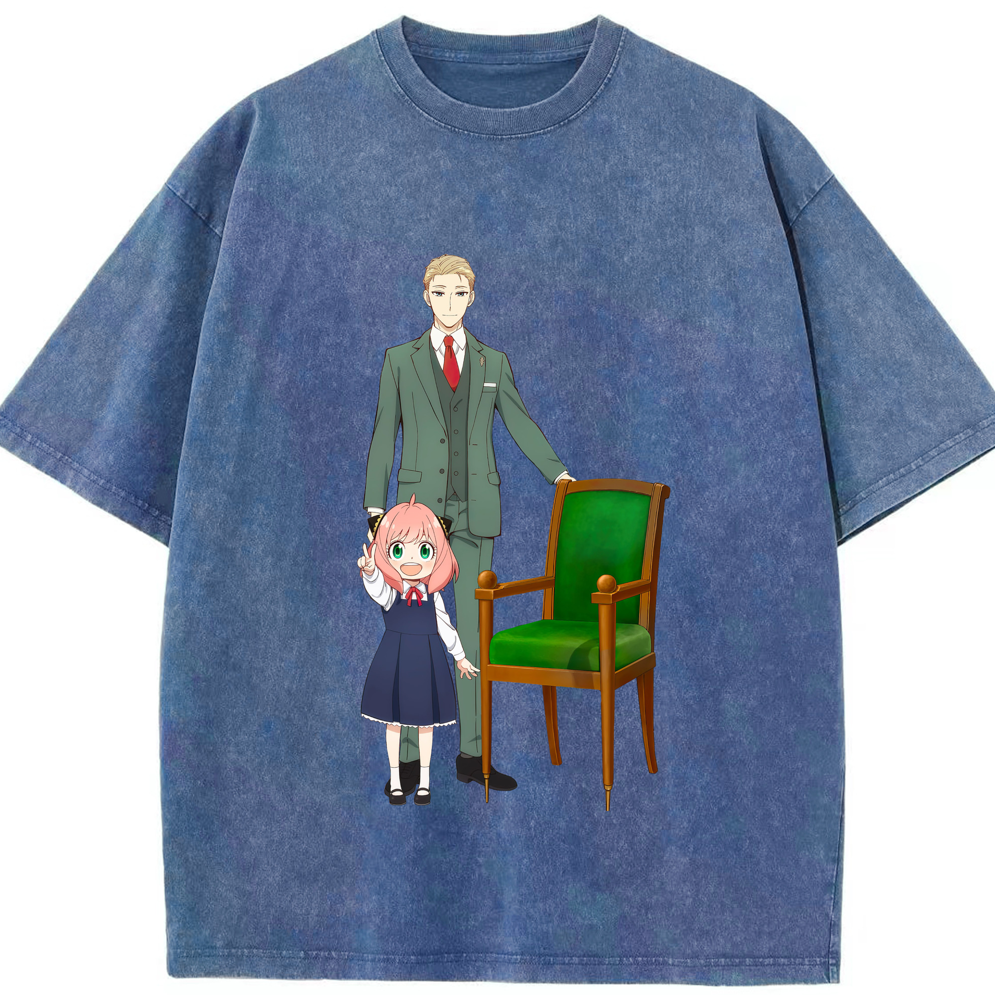 （画像用） SPY×FAMILY间谍家家酒 綿100% ヴィンテージ風 半袖Tシャツ（フロントプリント）