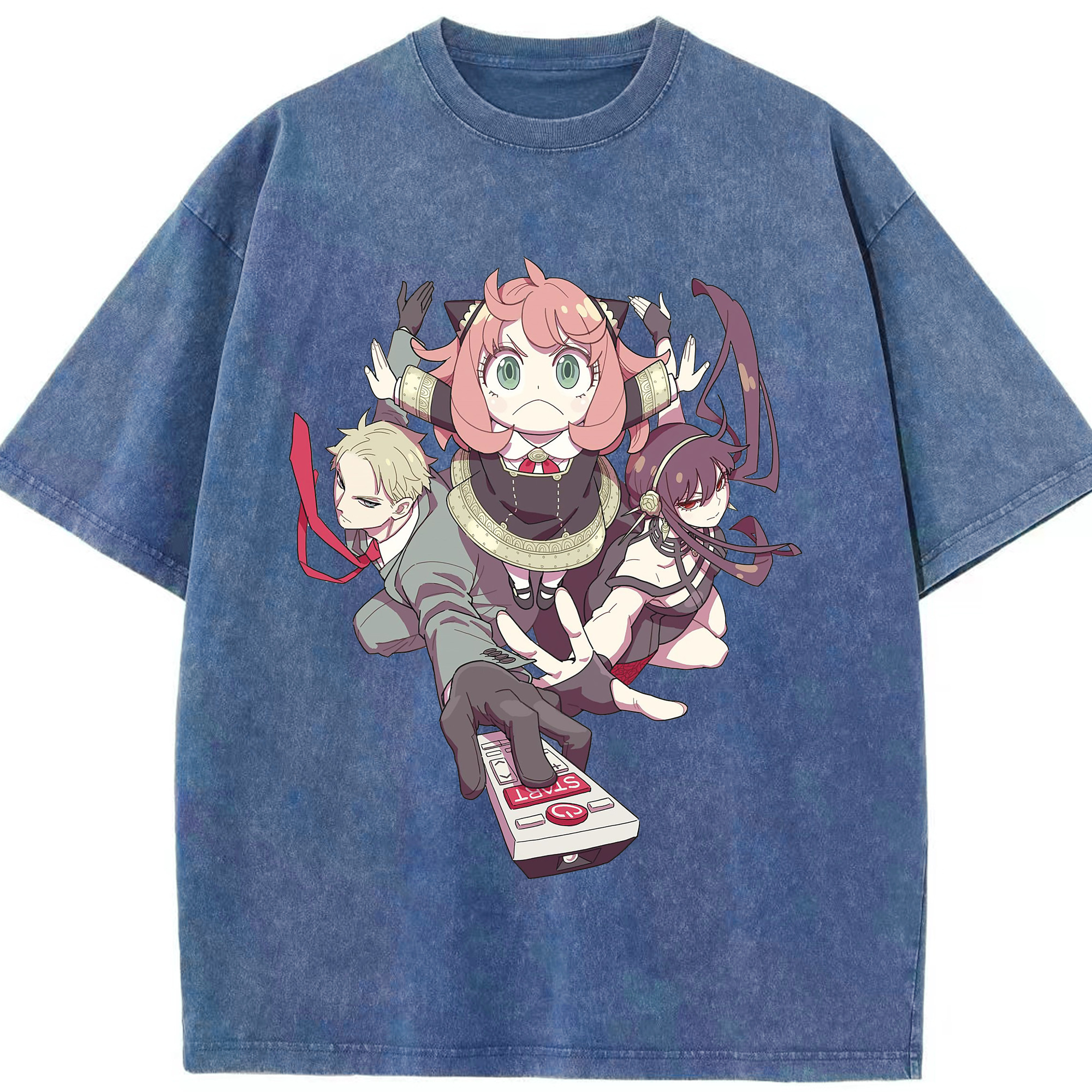 （画像用） SPY×FAMILY间谍家家酒 綿100% ヴィンテージ風 半袖Tシャツ（フロントプリント）