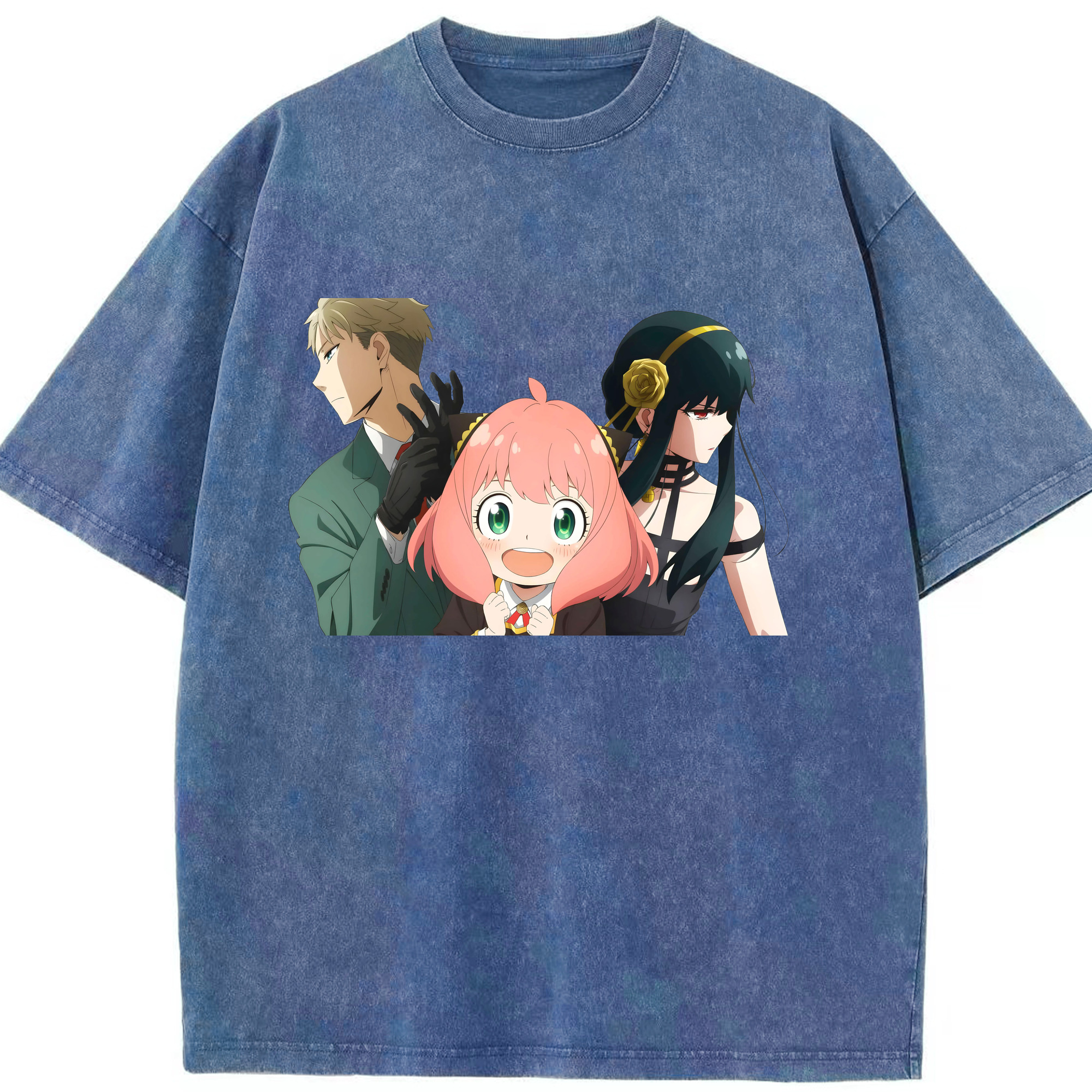 （画像用） SPY×FAMILY间谍家家酒 綿100% ヴィンテージ風 半袖Tシャツ（フロントプリント）