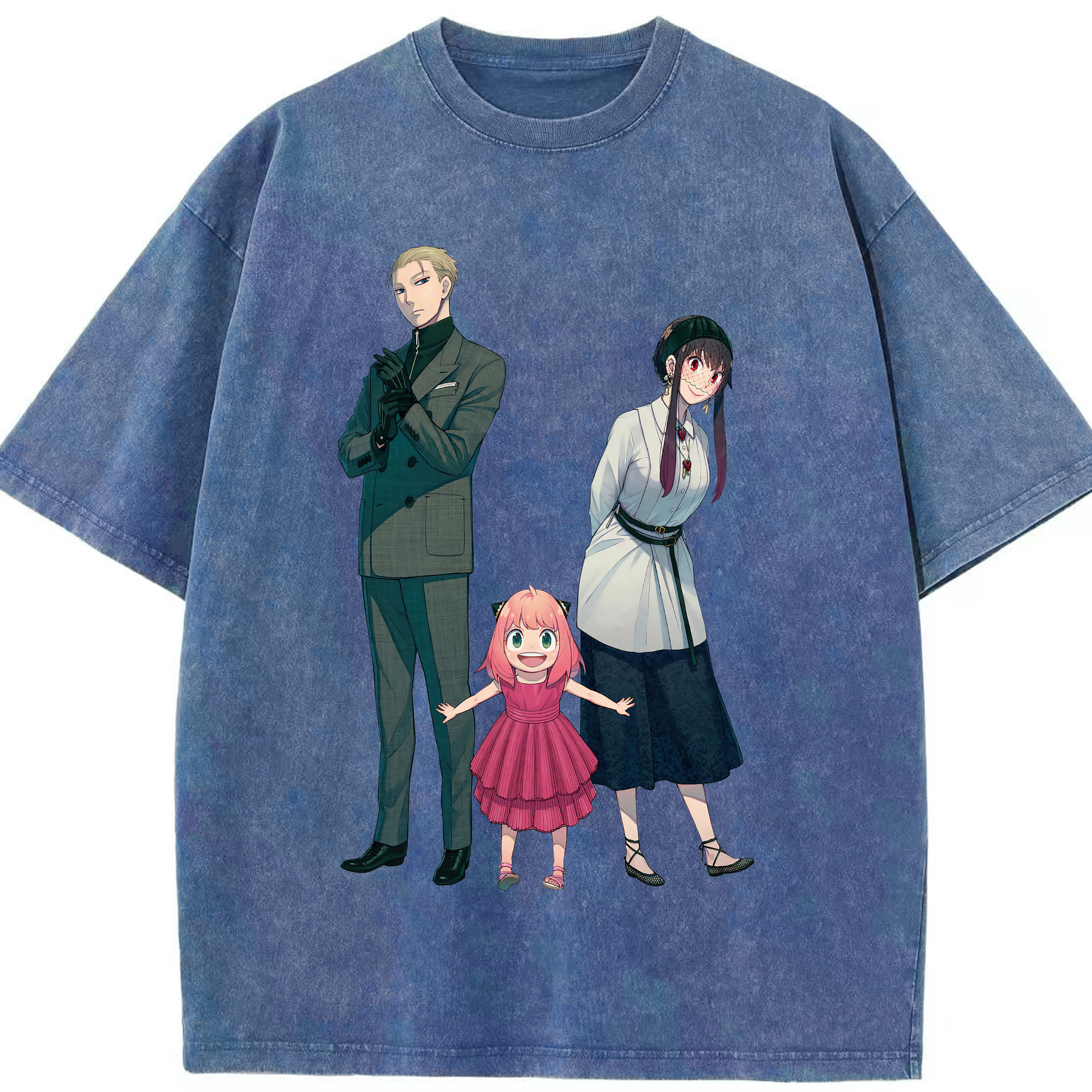 （画像用） SPY×FAMILY间谍家家酒 綿100% ヴィンテージ風 半袖Tシャツ（フロントプリント）