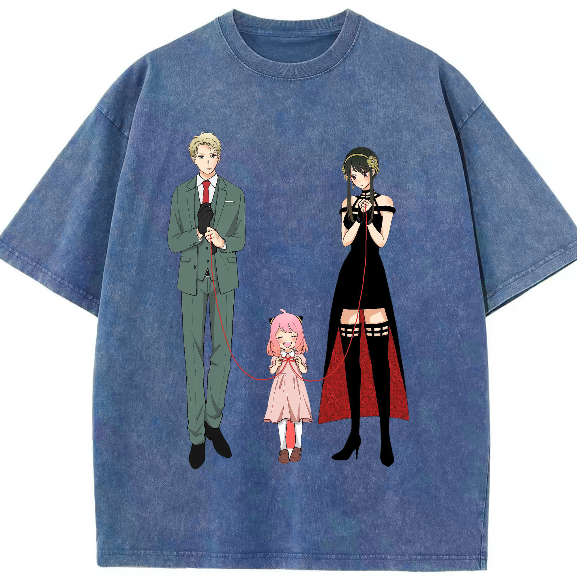 （画像用） SPY×FAMILY间谍家家酒 綿100% ヴィンテージ風 半袖Tシャツ（フロントプリント）