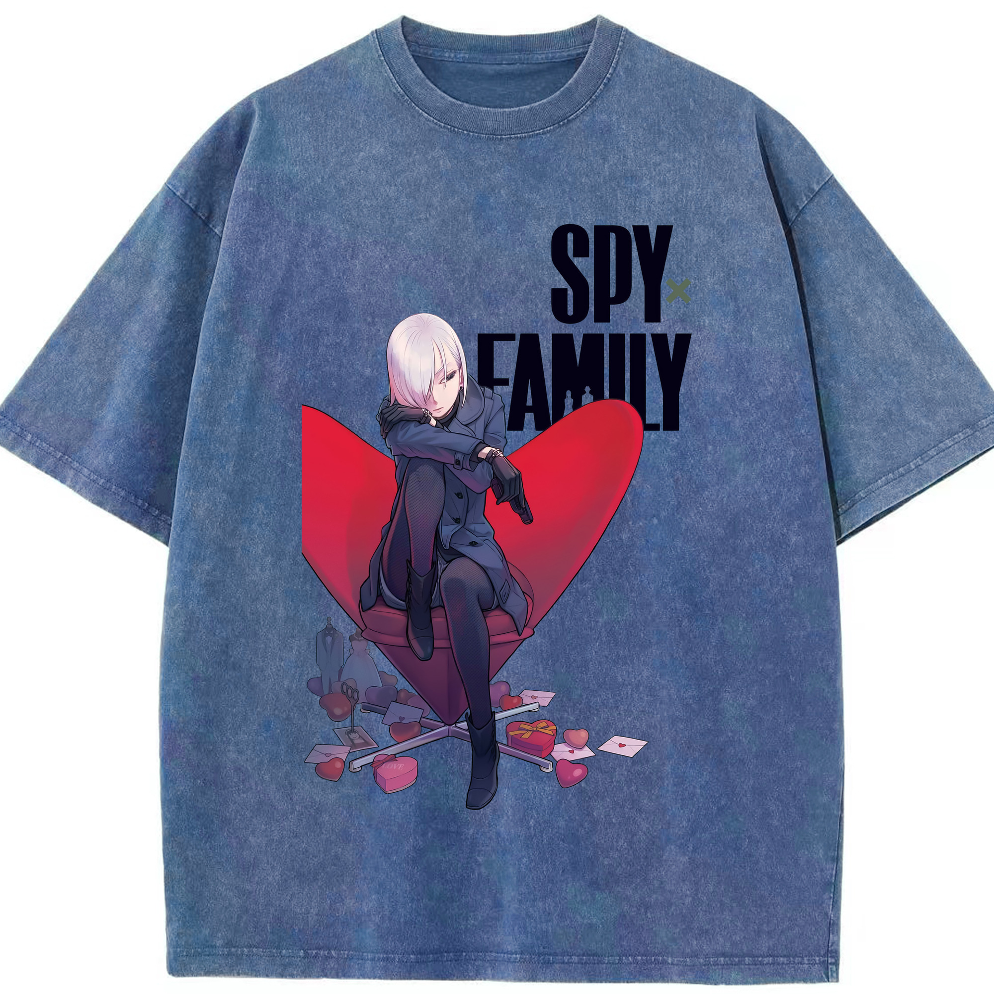 （画像用） SPY×FAMILY间谍家家酒 綿100% ヴィンテージ風 半袖Tシャツ（フロントプリント）