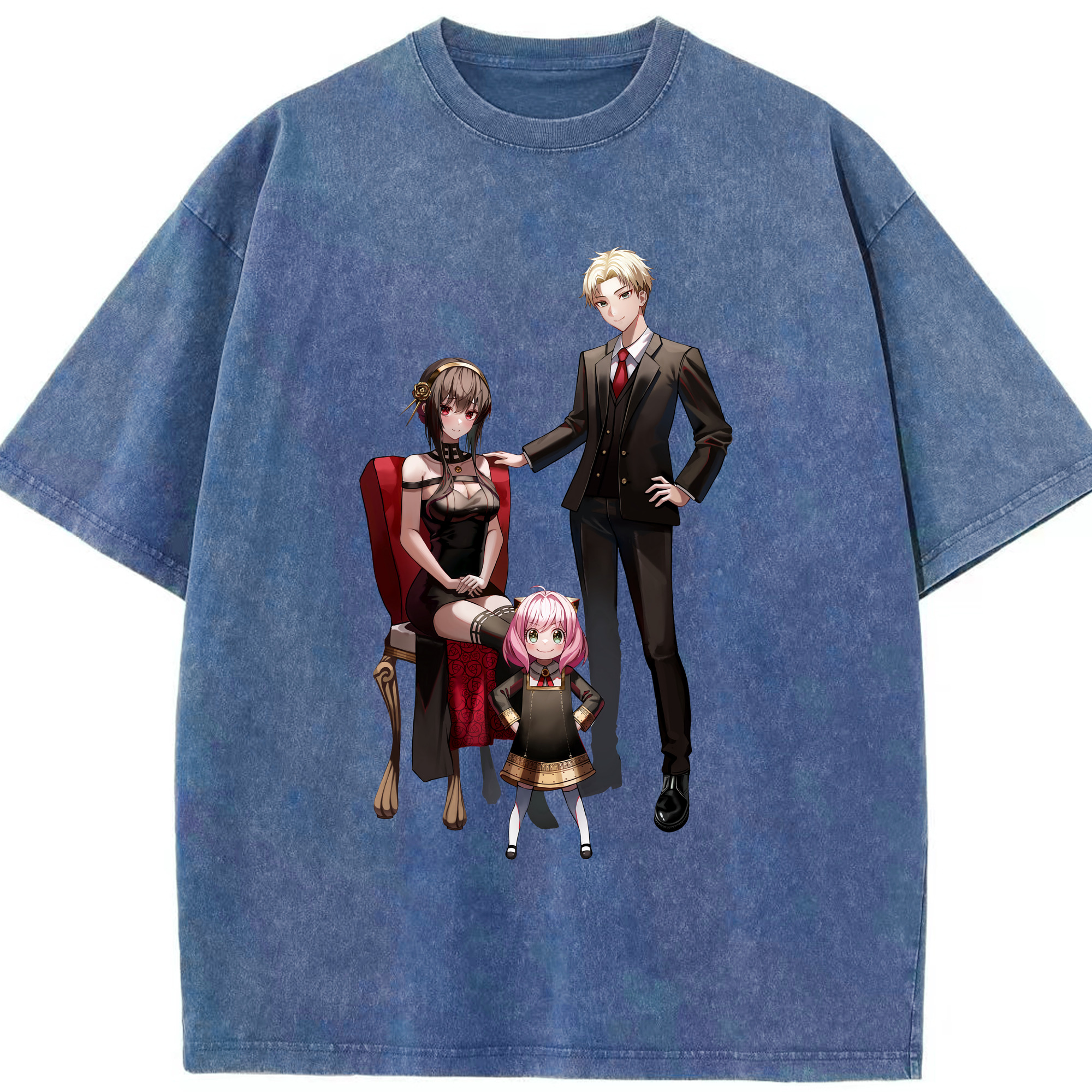 （画像用） SPY×FAMILY间谍家家酒 綿100% ヴィンテージ風 半袖Tシャツ（フロントプリント）