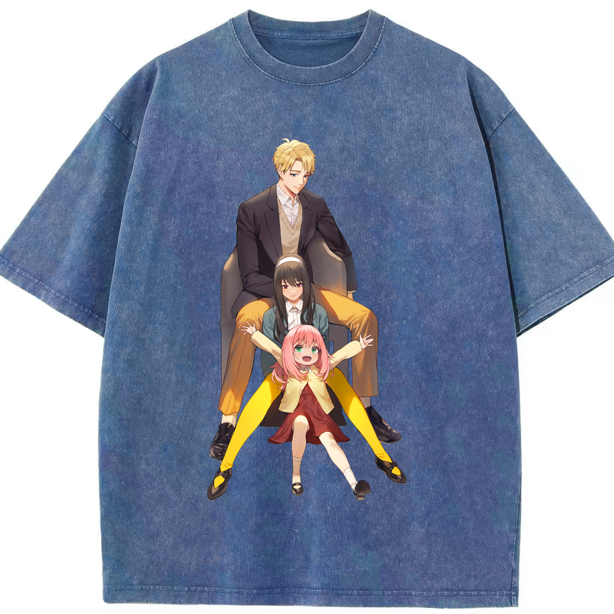 （画像用） SPY×FAMILY间谍家家酒 綿100% ヴィンテージ風 半袖Tシャツ（フロントプリント）