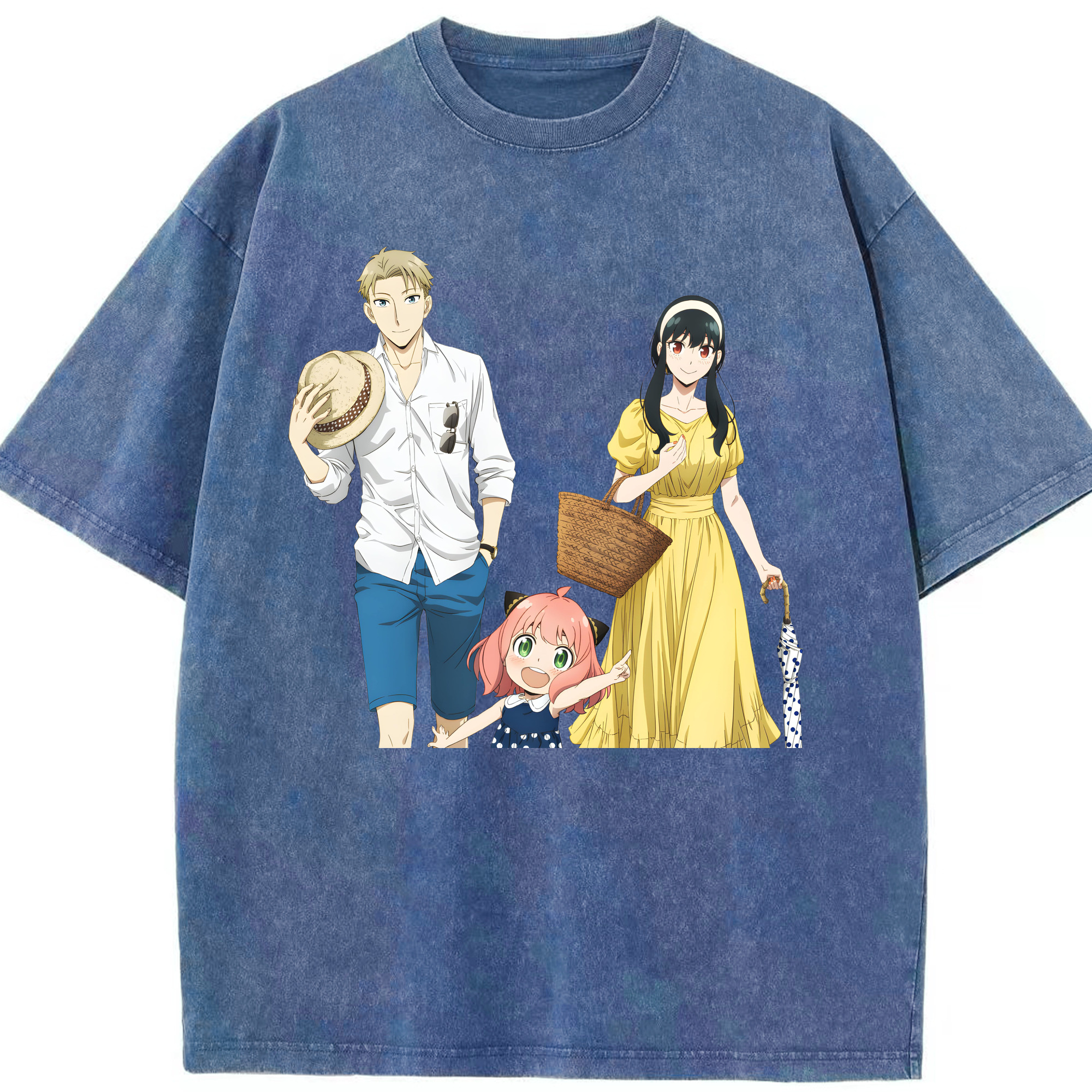 （画像用） SPY×FAMILY间谍家家酒 綿100% ヴィンテージ風 半袖Tシャツ（フロントプリント）