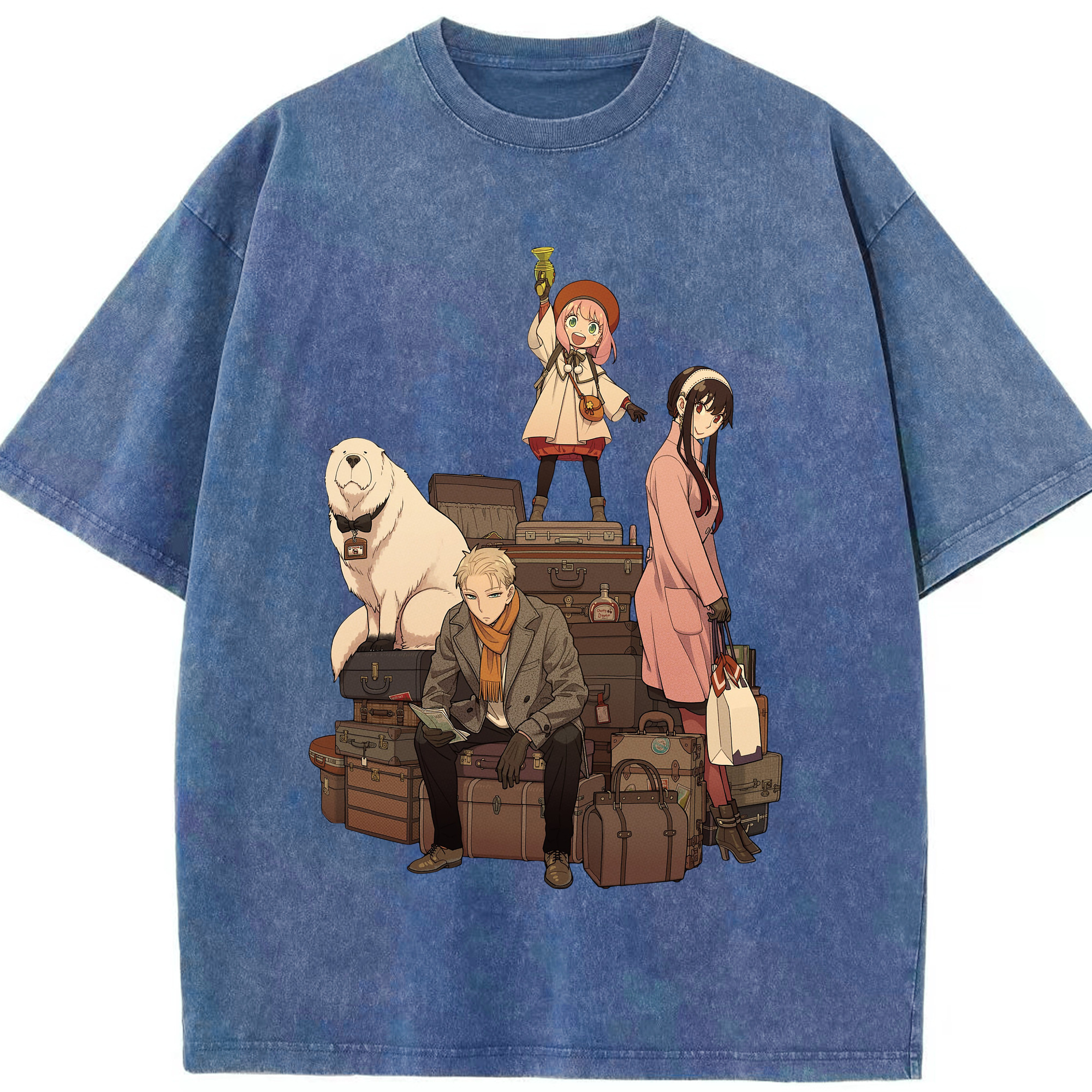 （画像用） SPY×FAMILY间谍家家酒 綿100% ヴィンテージ風 半袖Tシャツ（フロントプリント）