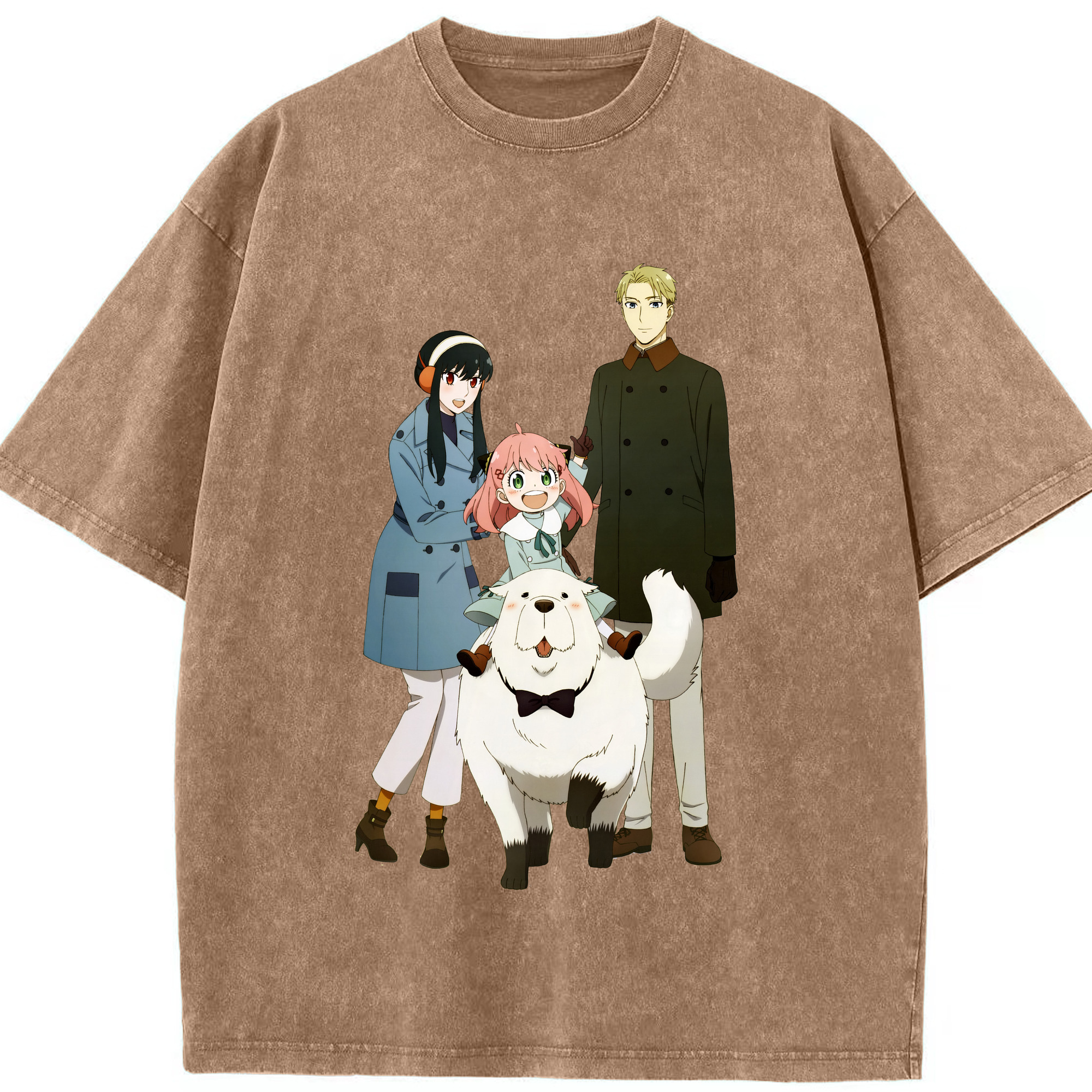 （画像用） SPY×FAMILY间谍家家酒 綿100% ヴィンテージ風 半袖Tシャツ（フロントプリント）