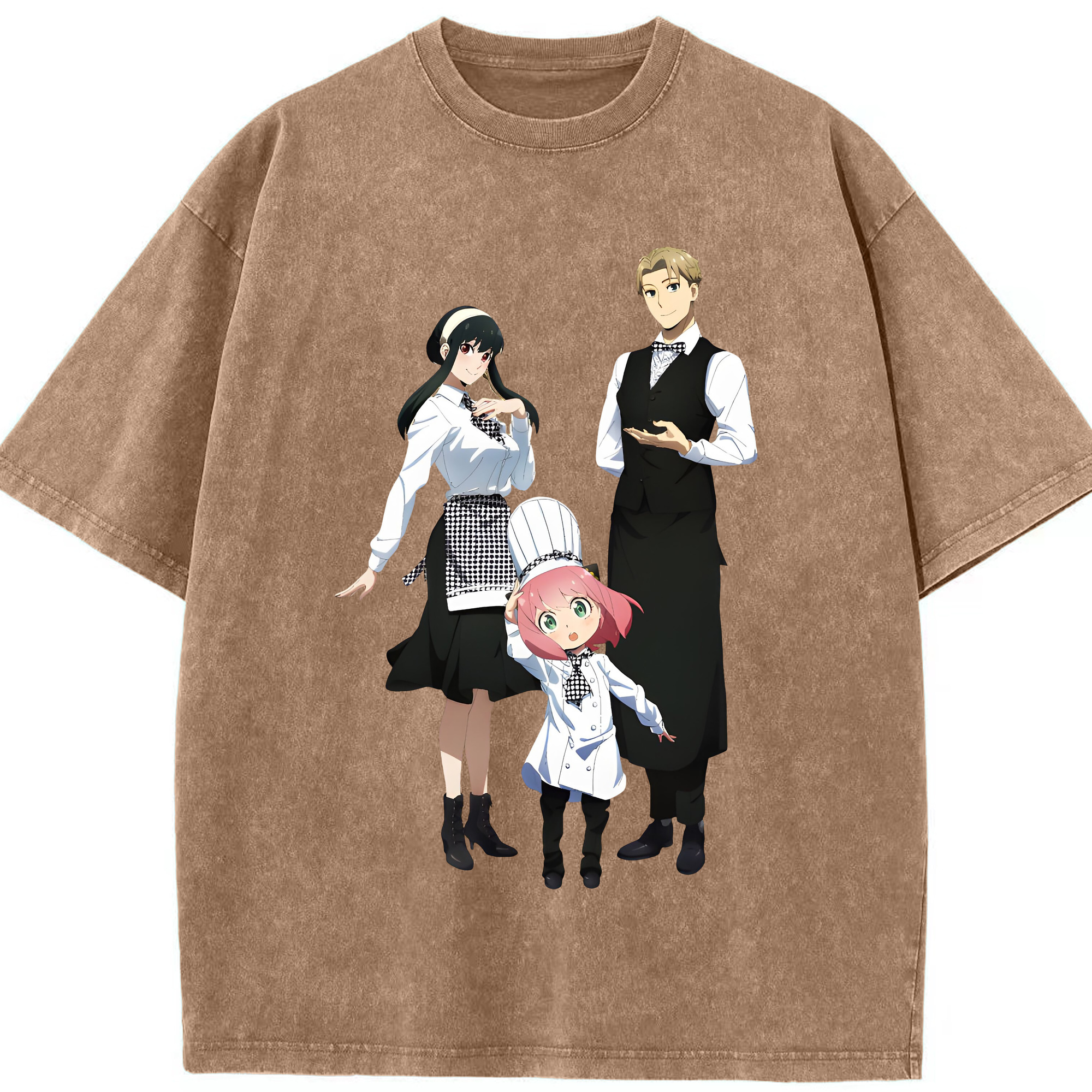 （画像用） SPY×FAMILY间谍家家酒 綿100% ヴィンテージ風 半袖Tシャツ（フロントプリント）