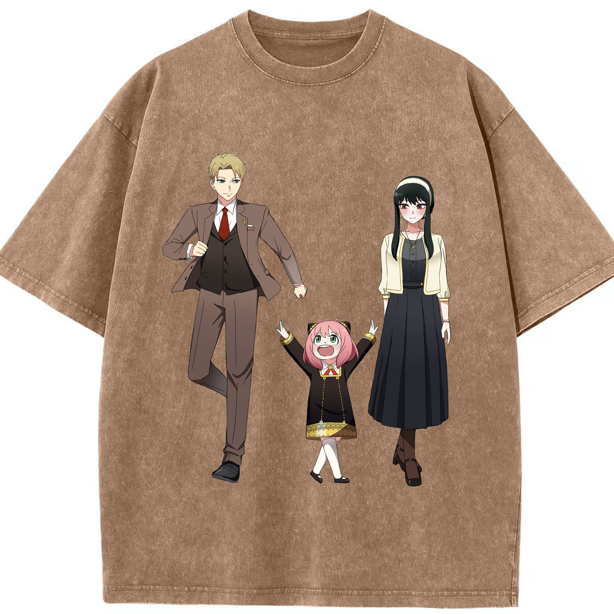 （画像用） SPY×FAMILY间谍家家酒 綿100% ヴィンテージ風 半袖Tシャツ（フロントプリント）
