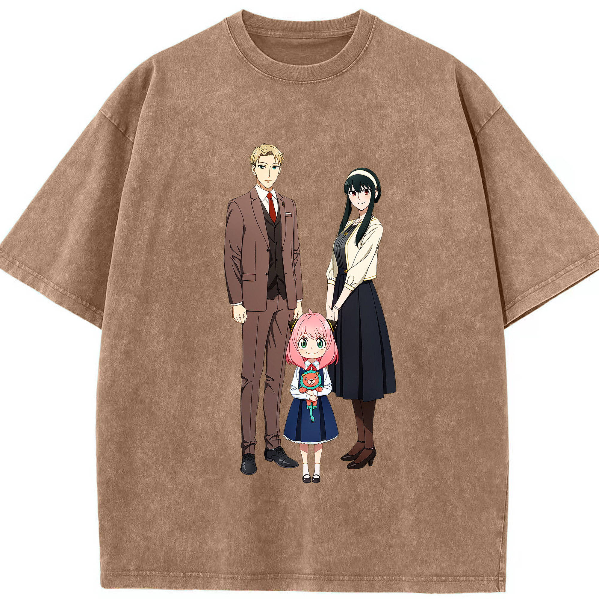 （画像用） SPY×FAMILY间谍家家酒 綿100% ヴィンテージ風 半袖Tシャツ（フロントプリント）