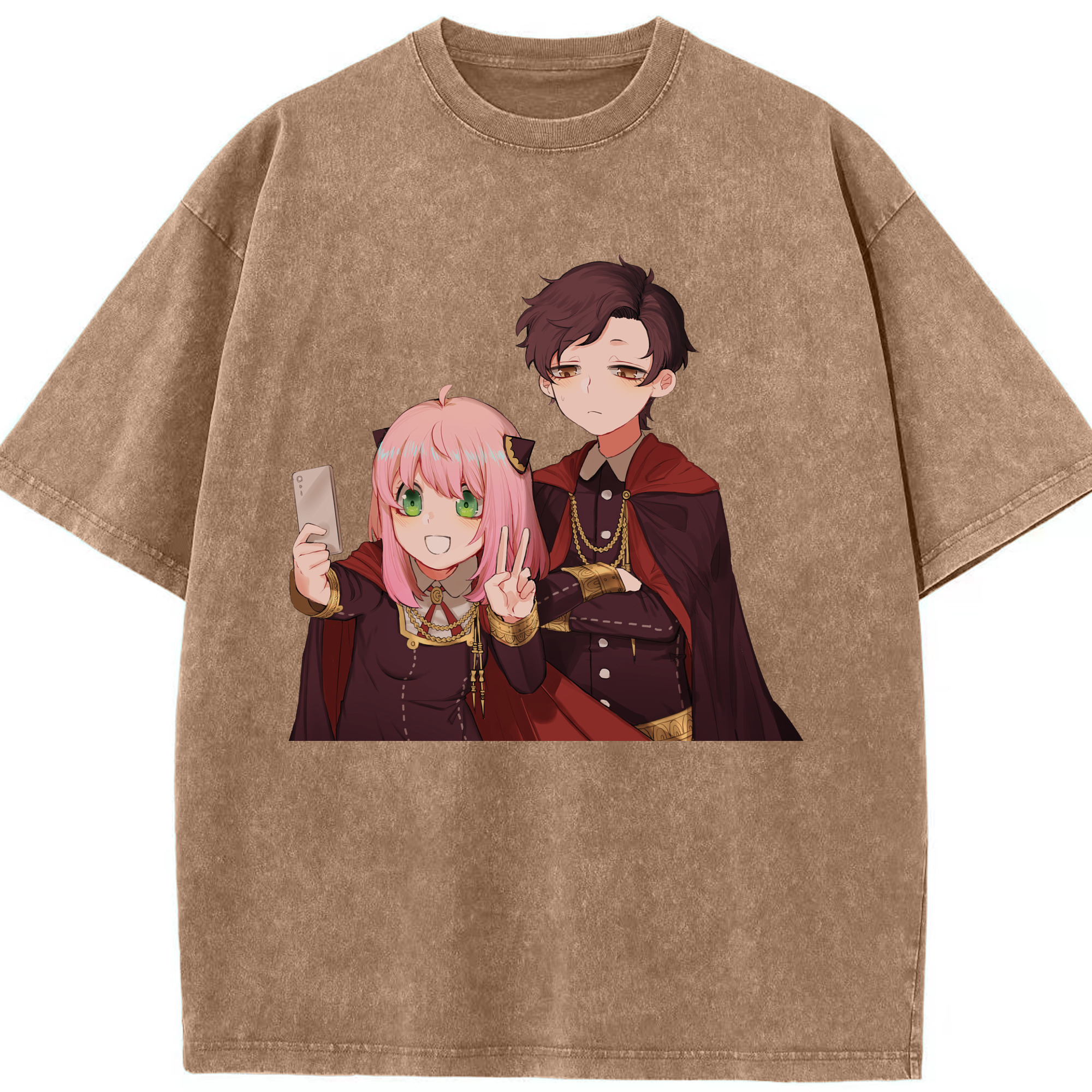 （画像用） SPY×FAMILY间谍家家酒 綿100% ヴィンテージ風 半袖Tシャツ（フロントプリント）