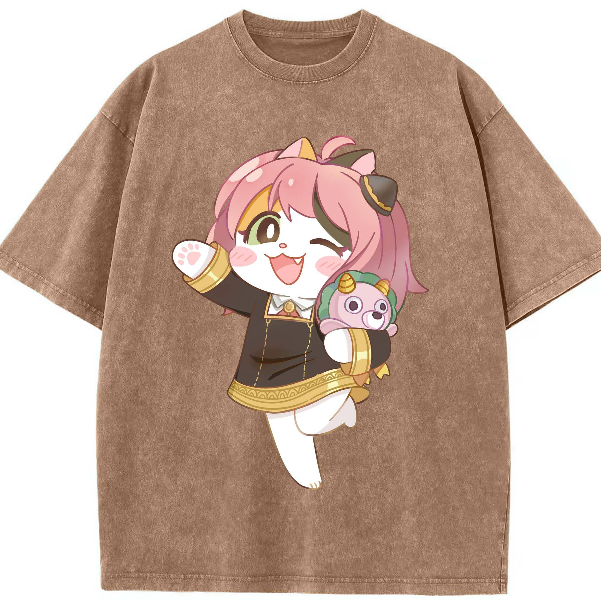 （画像用） SPY×FAMILY间谍家家酒 綿100% ヴィンテージ風 半袖Tシャツ（フロントプリント）