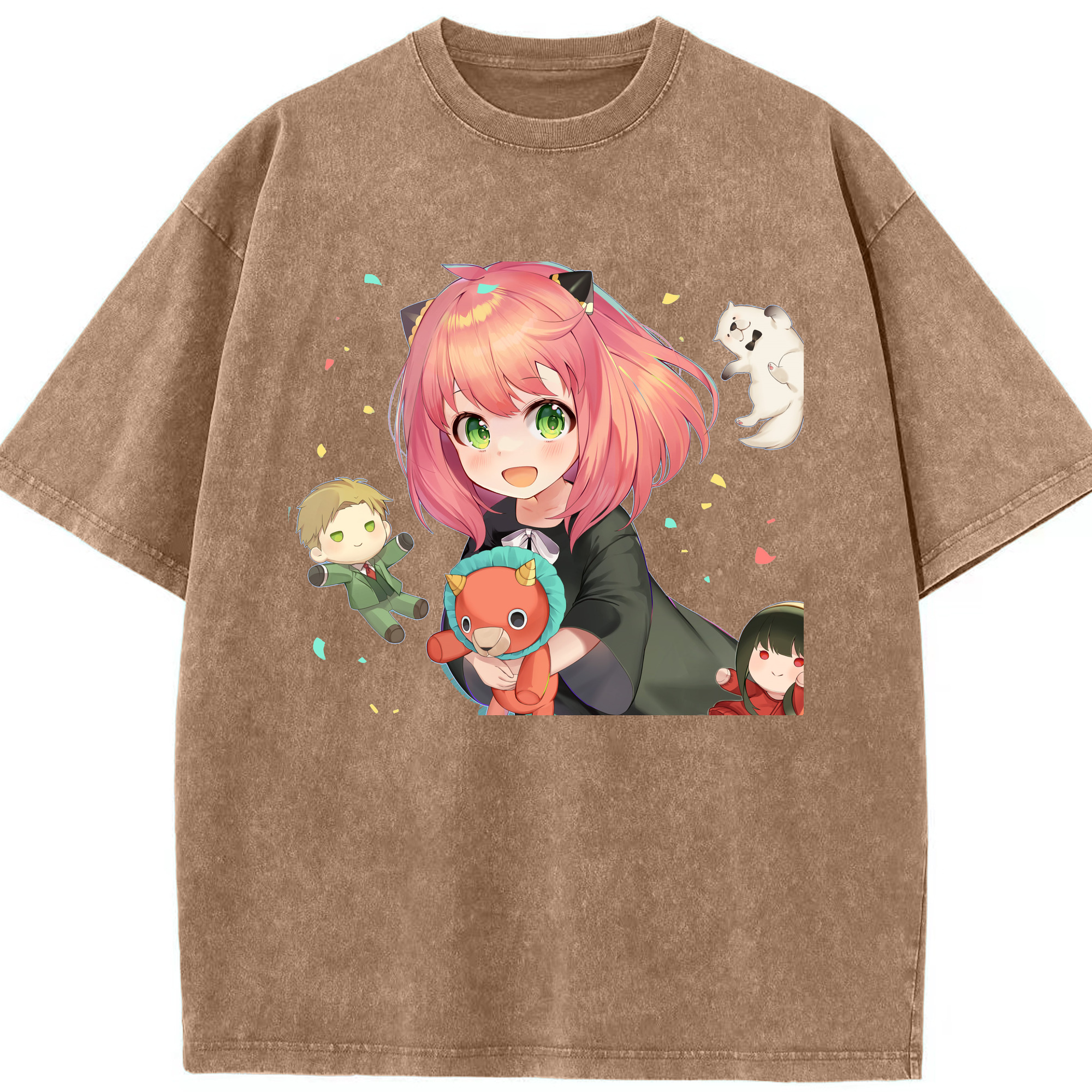 （画像用） SPY×FAMILY间谍家家酒 綿100% ヴィンテージ風 半袖Tシャツ（フロントプリント）