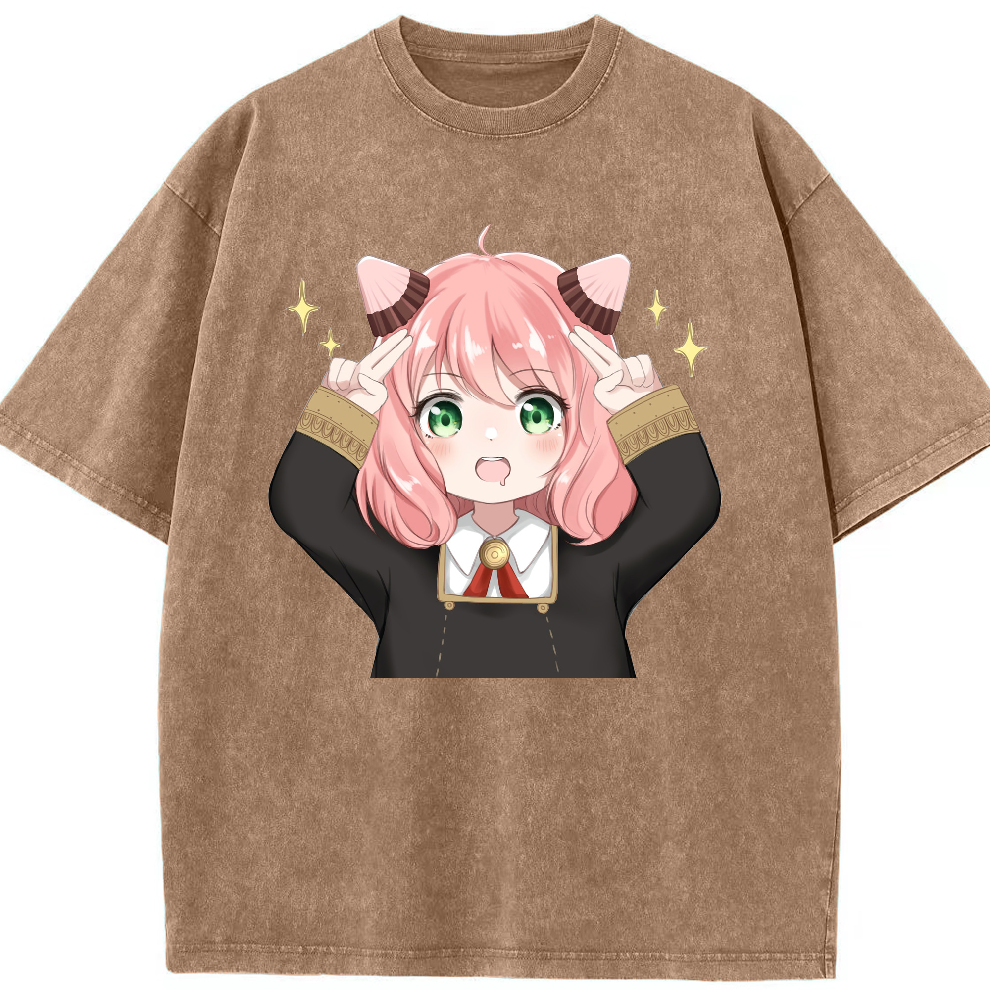 （画像用） SPY×FAMILY间谍家家酒 綿100% ヴィンテージ風 半袖Tシャツ（フロントプリント）