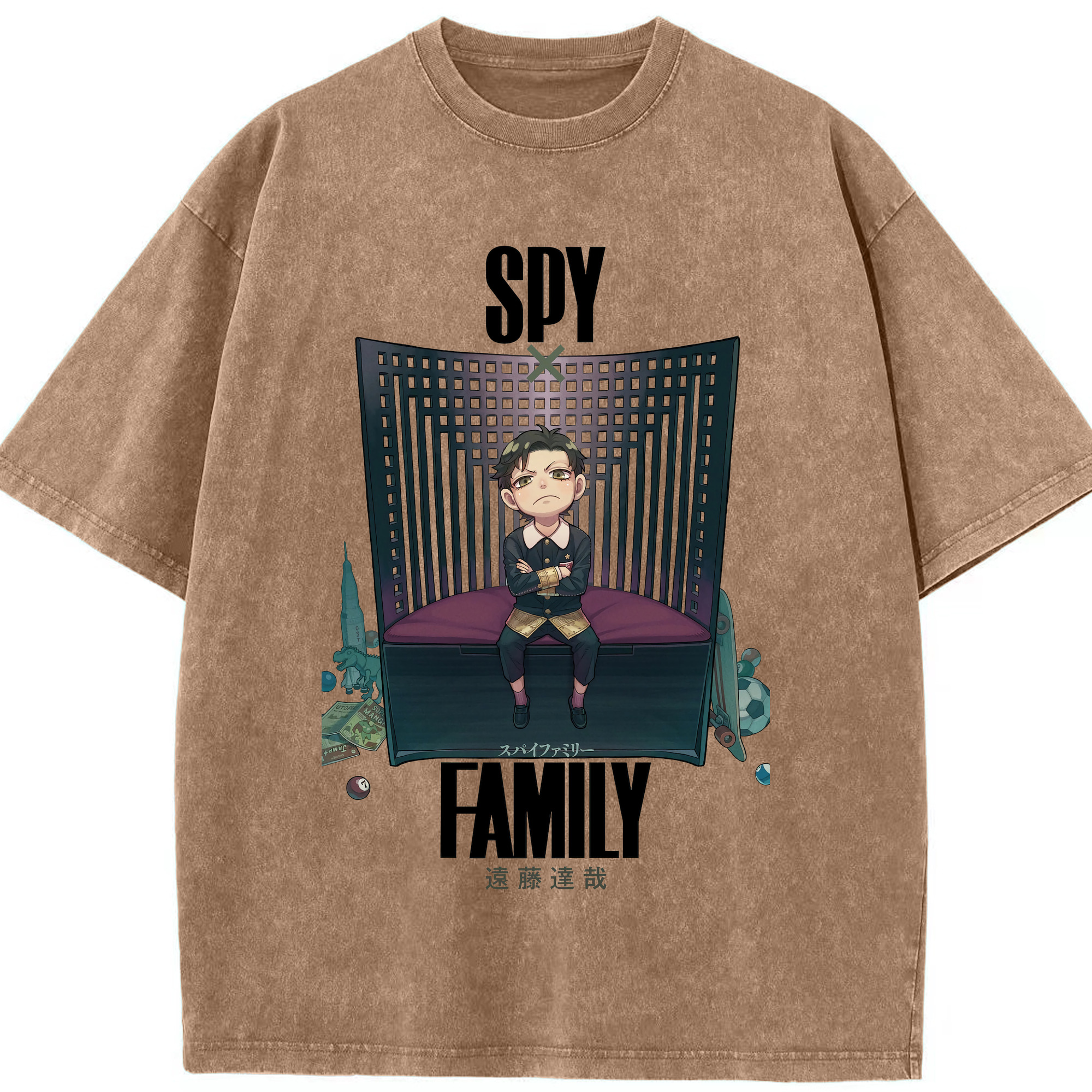 （画像用） SPY×FAMILY间谍家家酒 綿100% ヴィンテージ風 半袖Tシャツ（フロントプリント）