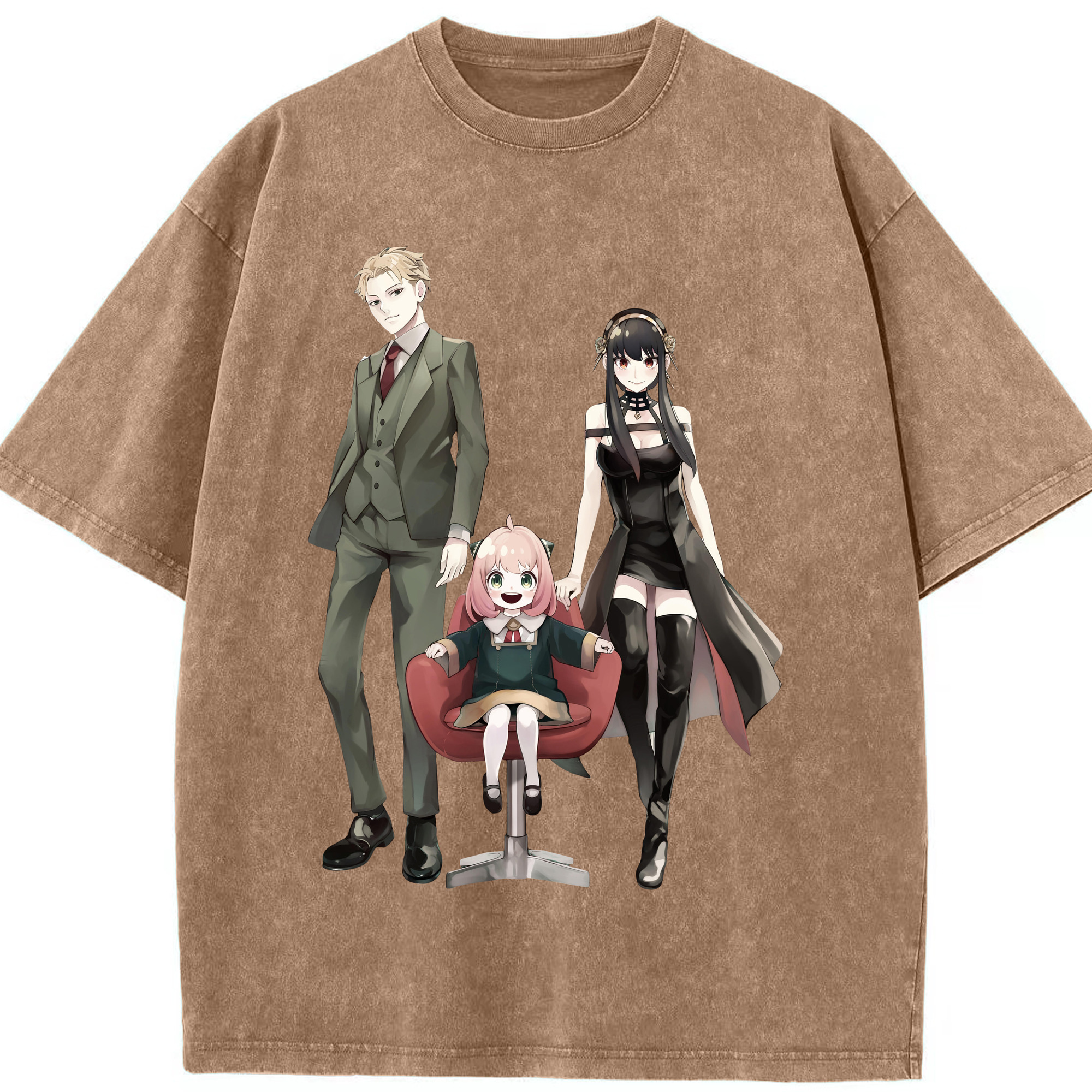 （画像用） SPY×FAMILY间谍家家酒 綿100% ヴィンテージ風 半袖Tシャツ（フロントプリント）