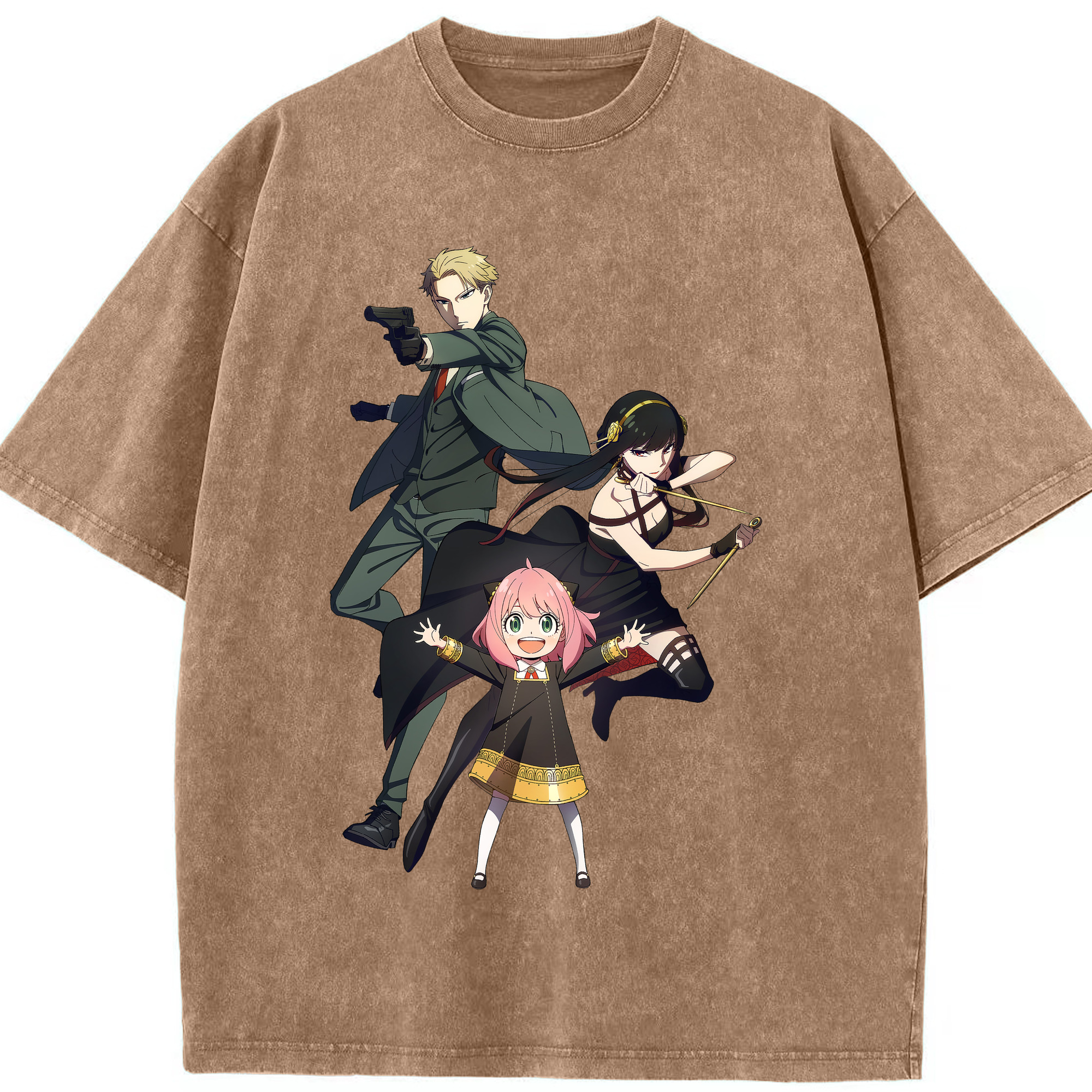 （画像用） SPY×FAMILY间谍家家酒 綿100% ヴィンテージ風 半袖Tシャツ（フロントプリント）