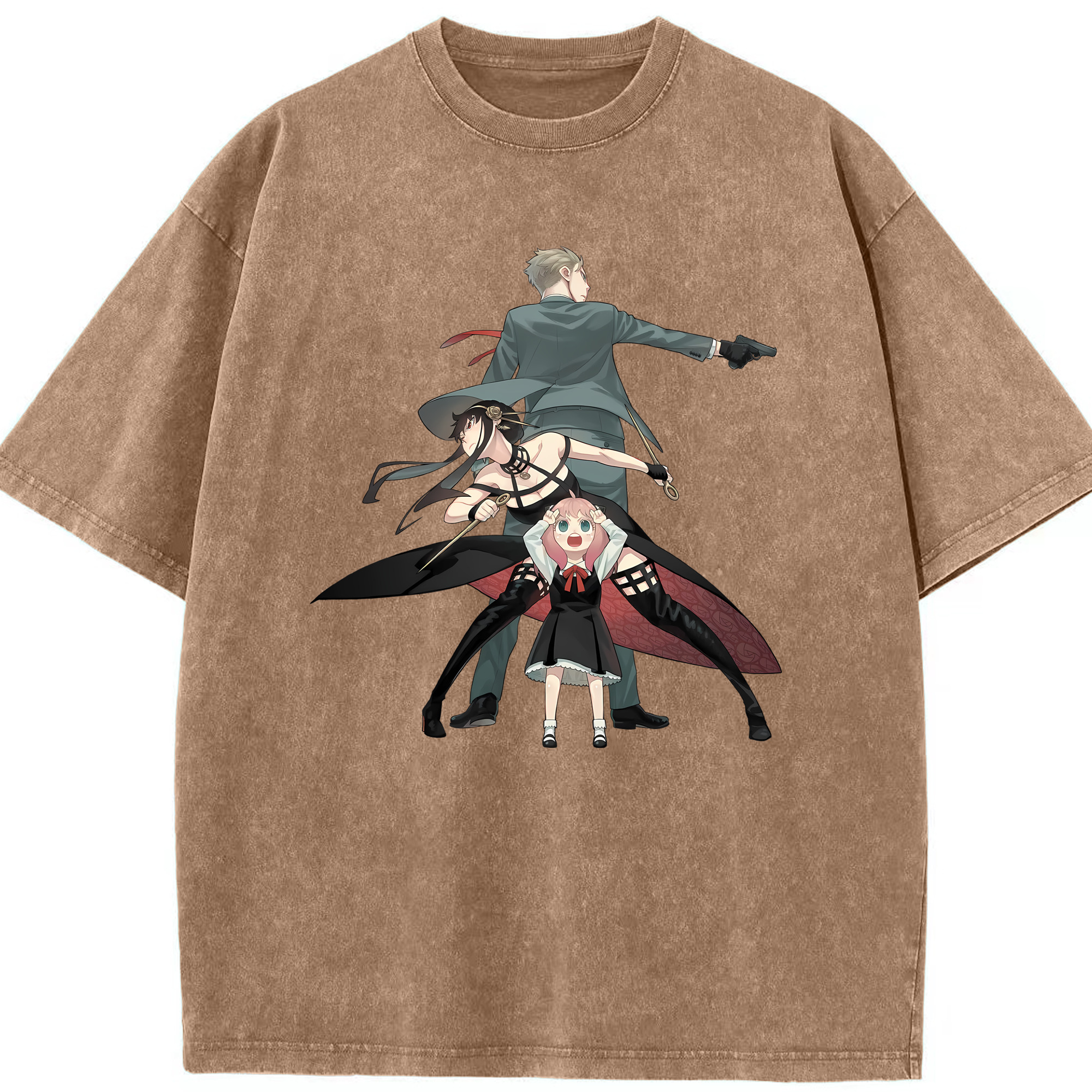 （画像用） SPY×FAMILY间谍家家酒 綿100% ヴィンテージ風 半袖Tシャツ（フロントプリント）