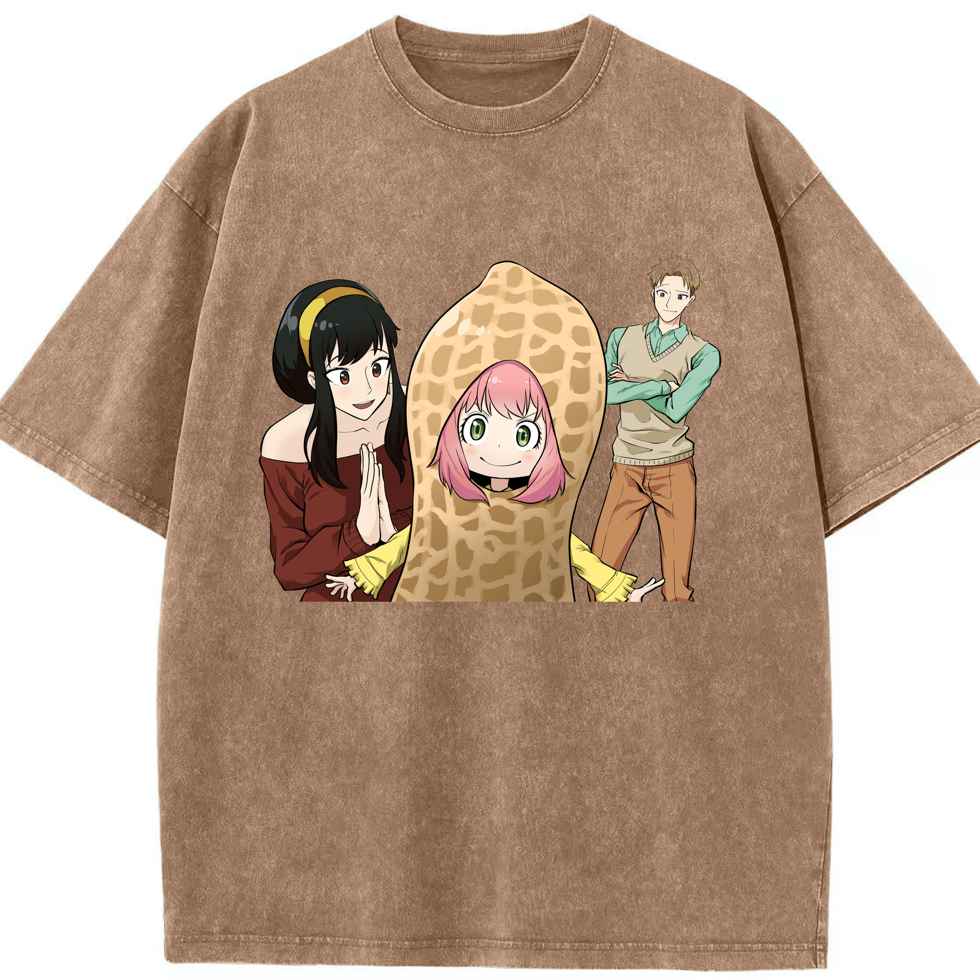 （画像用） SPY×FAMILY间谍家家酒 綿100% ヴィンテージ風 半袖Tシャツ（フロントプリント）