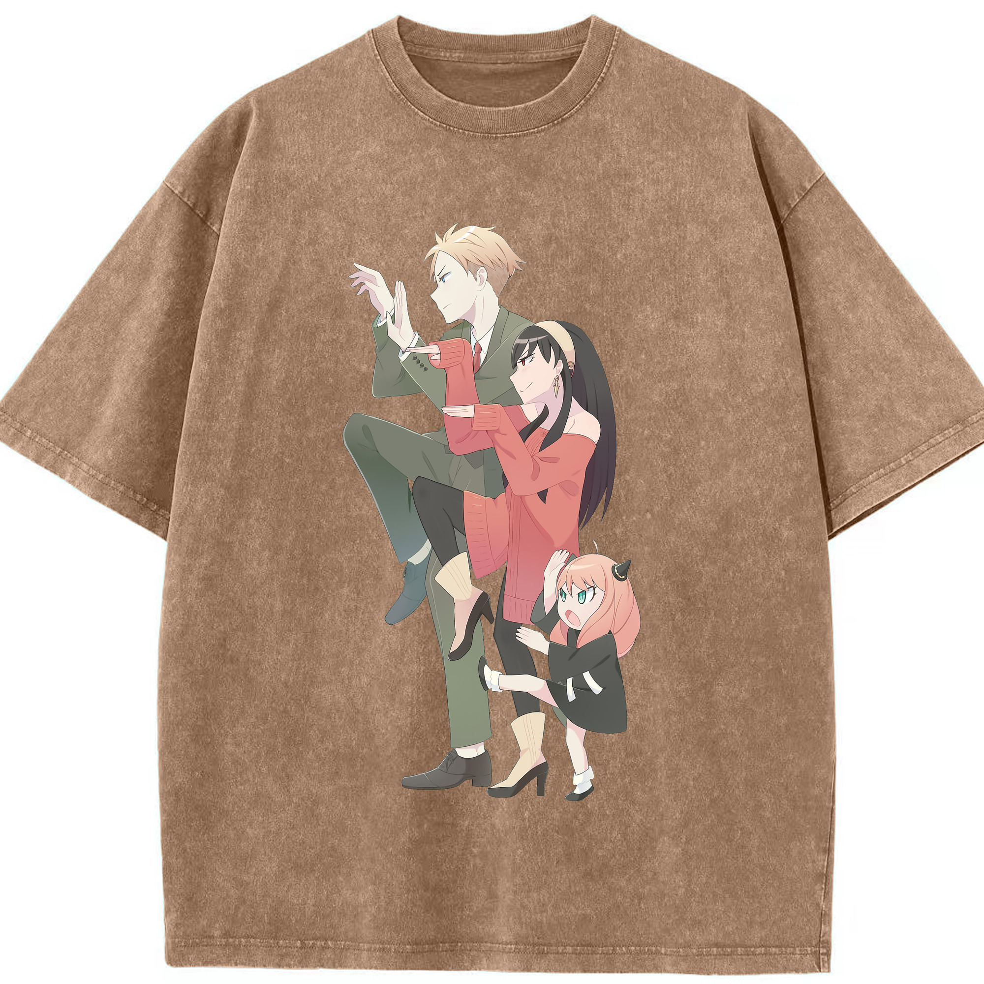 （画像用） SPY×FAMILY间谍家家酒 綿100% ヴィンテージ風 半袖Tシャツ（フロントプリント）