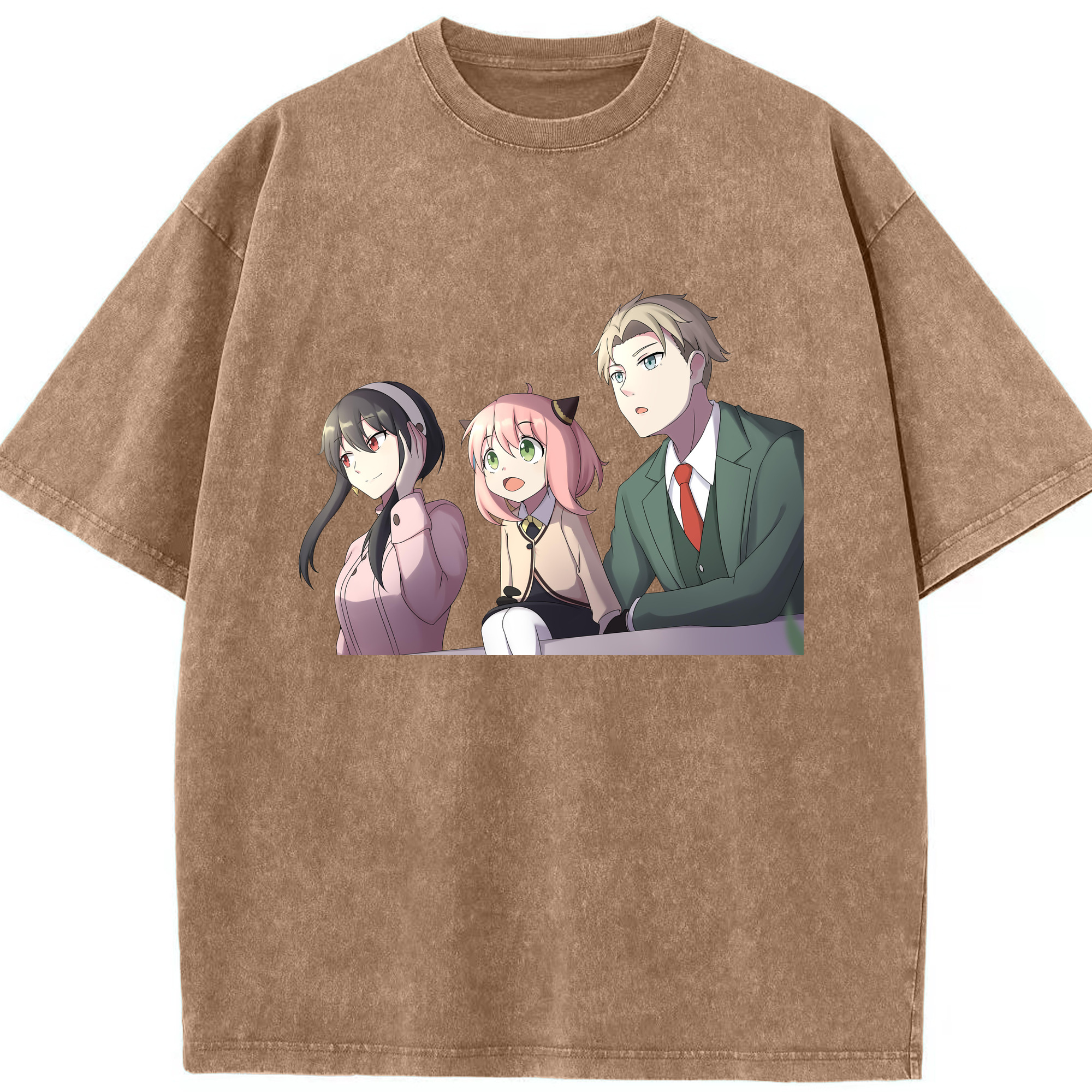 （画像用） SPY×FAMILY间谍家家酒 綿100% ヴィンテージ風 半袖Tシャツ（フロントプリント）