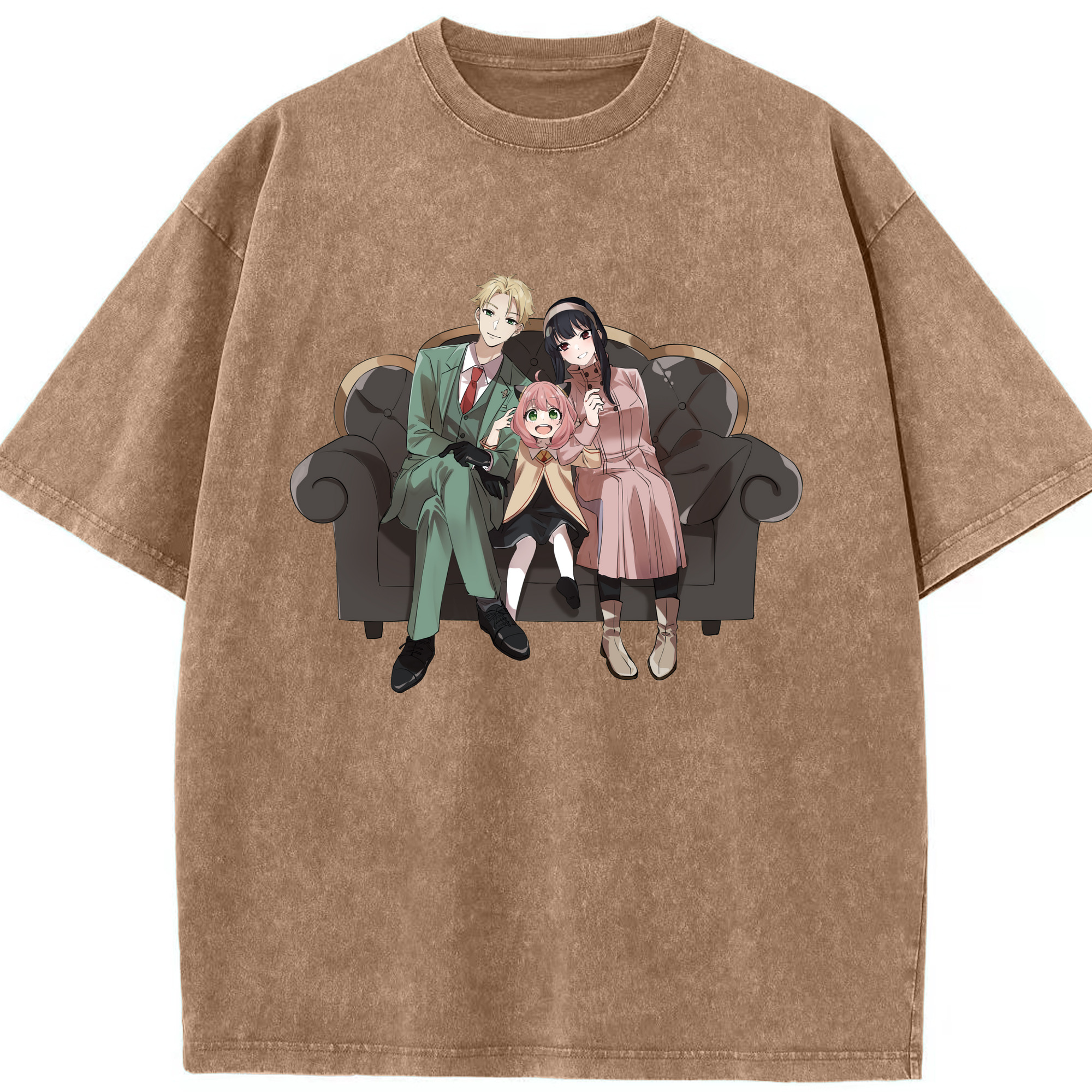 （画像用） SPY×FAMILY间谍家家酒 綿100% ヴィンテージ風 半袖Tシャツ（フロントプリント）