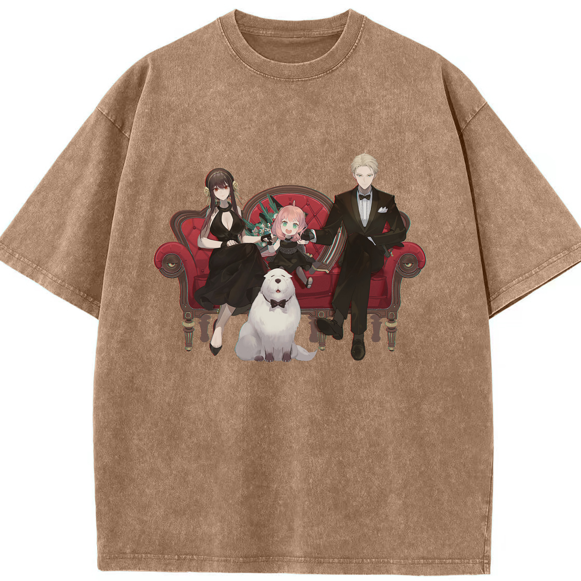 （画像用） SPY×FAMILY间谍家家酒 綿100% ヴィンテージ風 半袖Tシャツ（フロントプリント）