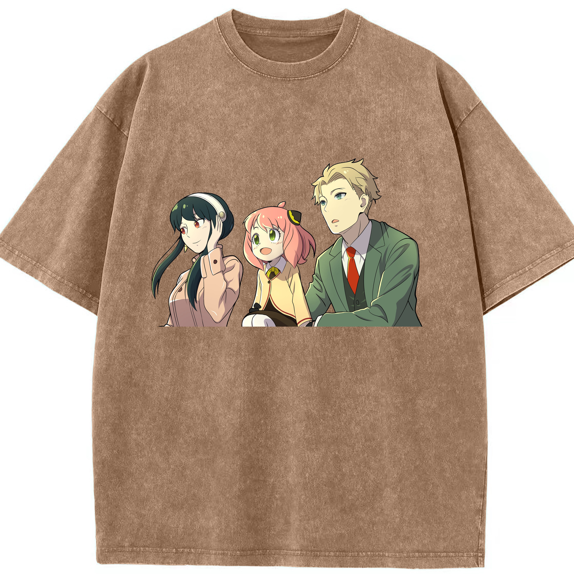 （画像用） SPY×FAMILY间谍家家酒 綿100% ヴィンテージ風 半袖Tシャツ（フロントプリント）