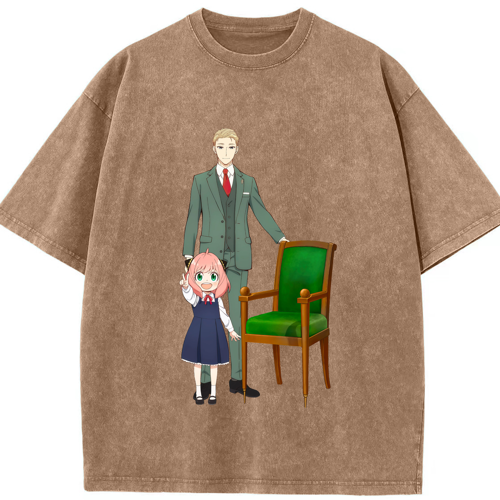 （画像用） SPY×FAMILY间谍家家酒 綿100% ヴィンテージ風 半袖Tシャツ（フロントプリント）