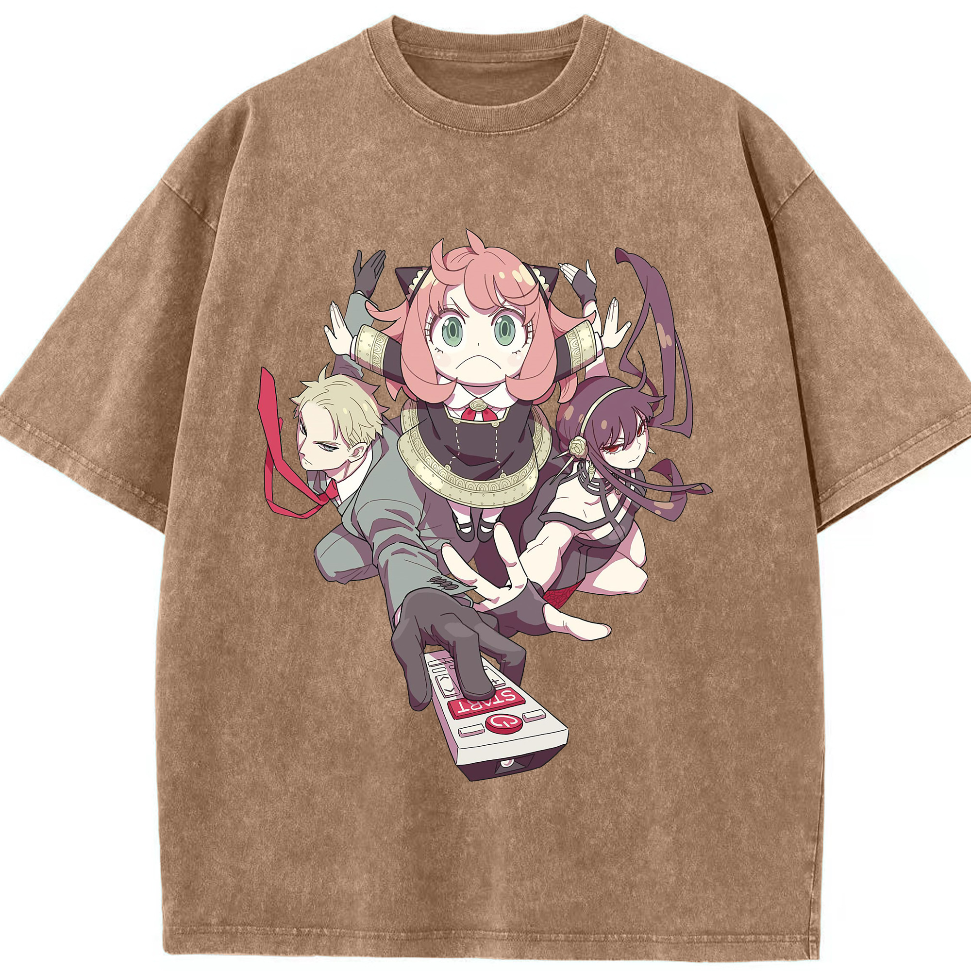 （画像用） SPY×FAMILY间谍家家酒 綿100% ヴィンテージ風 半袖Tシャツ（フロントプリント）