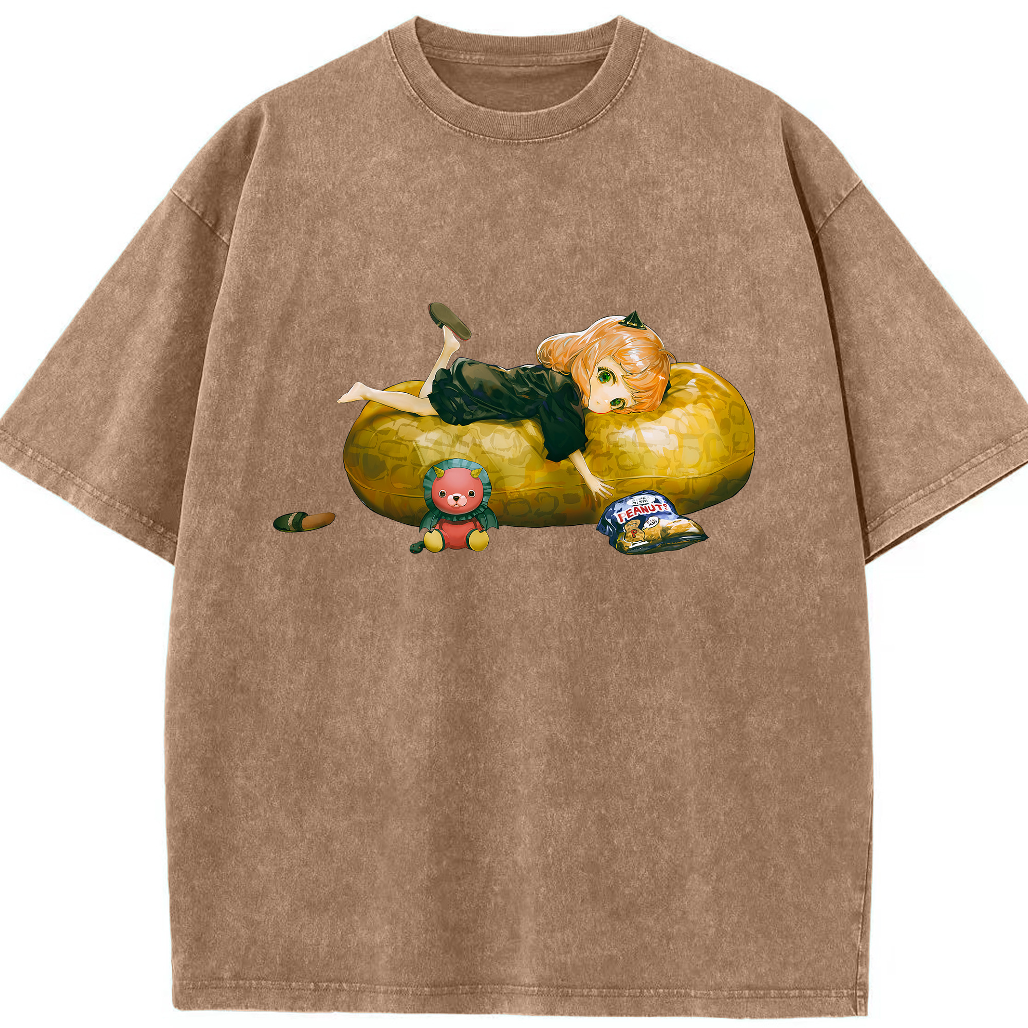 （画像用） SPY×FAMILY间谍家家酒 綿100% ヴィンテージ風 半袖Tシャツ（フロントプリント）
