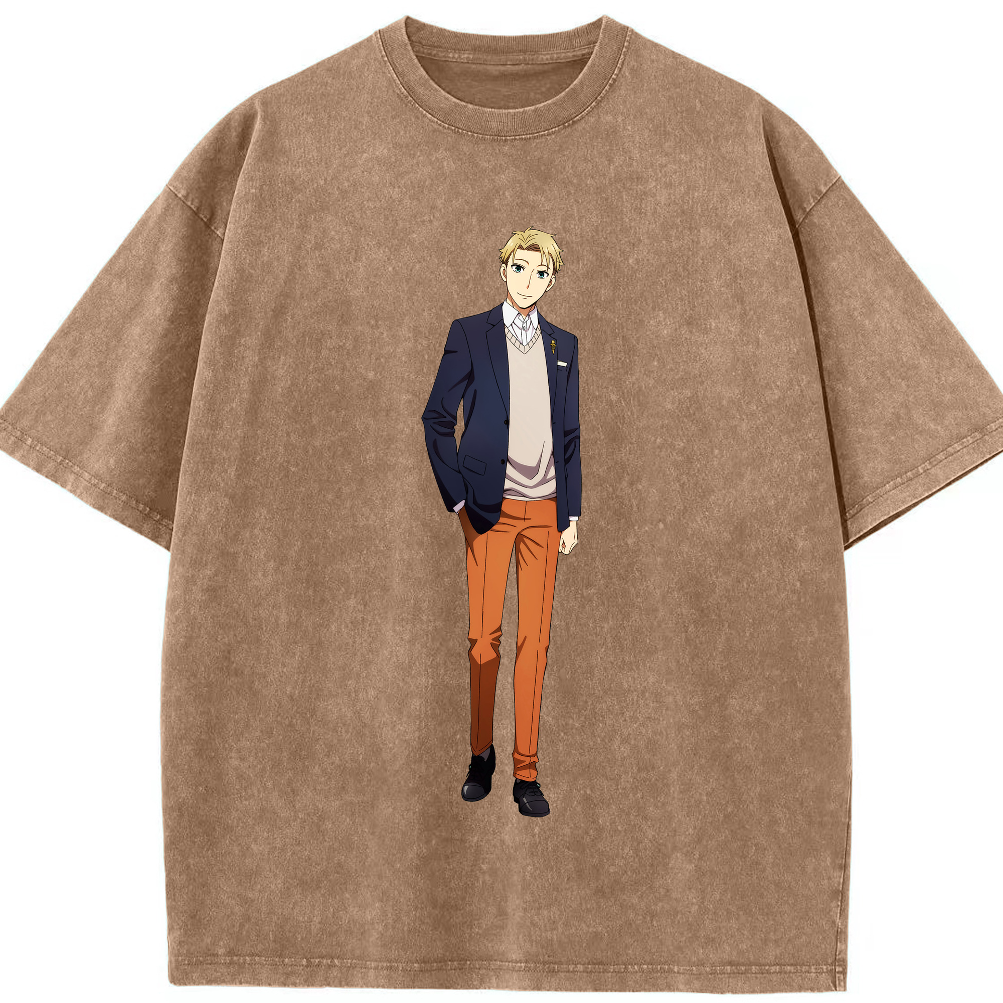 （画像用） SPY×FAMILY间谍家家酒 綿100% ヴィンテージ風 半袖Tシャツ（フロントプリント）