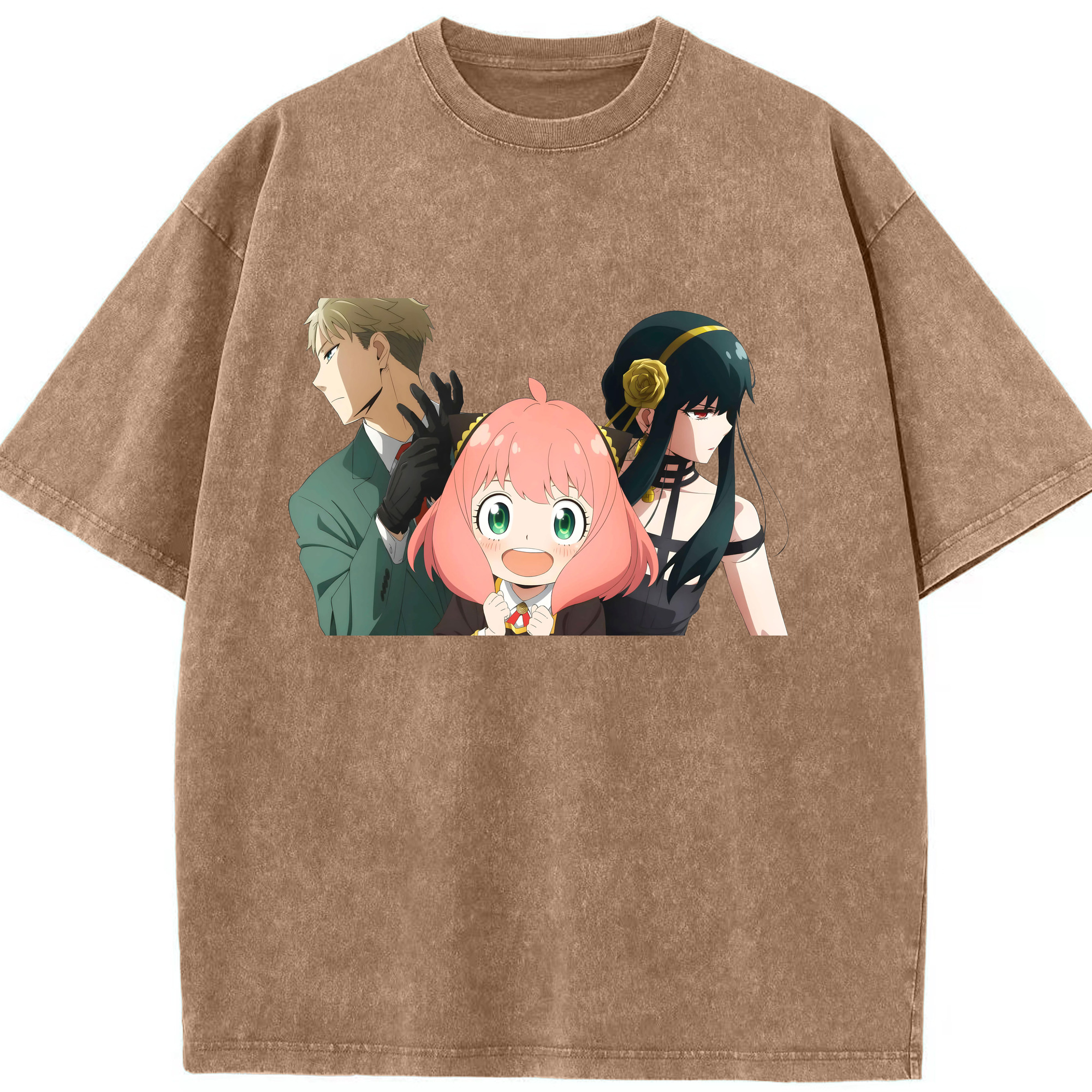 （画像用） SPY×FAMILY间谍家家酒 綿100% ヴィンテージ風 半袖Tシャツ（フロントプリント）