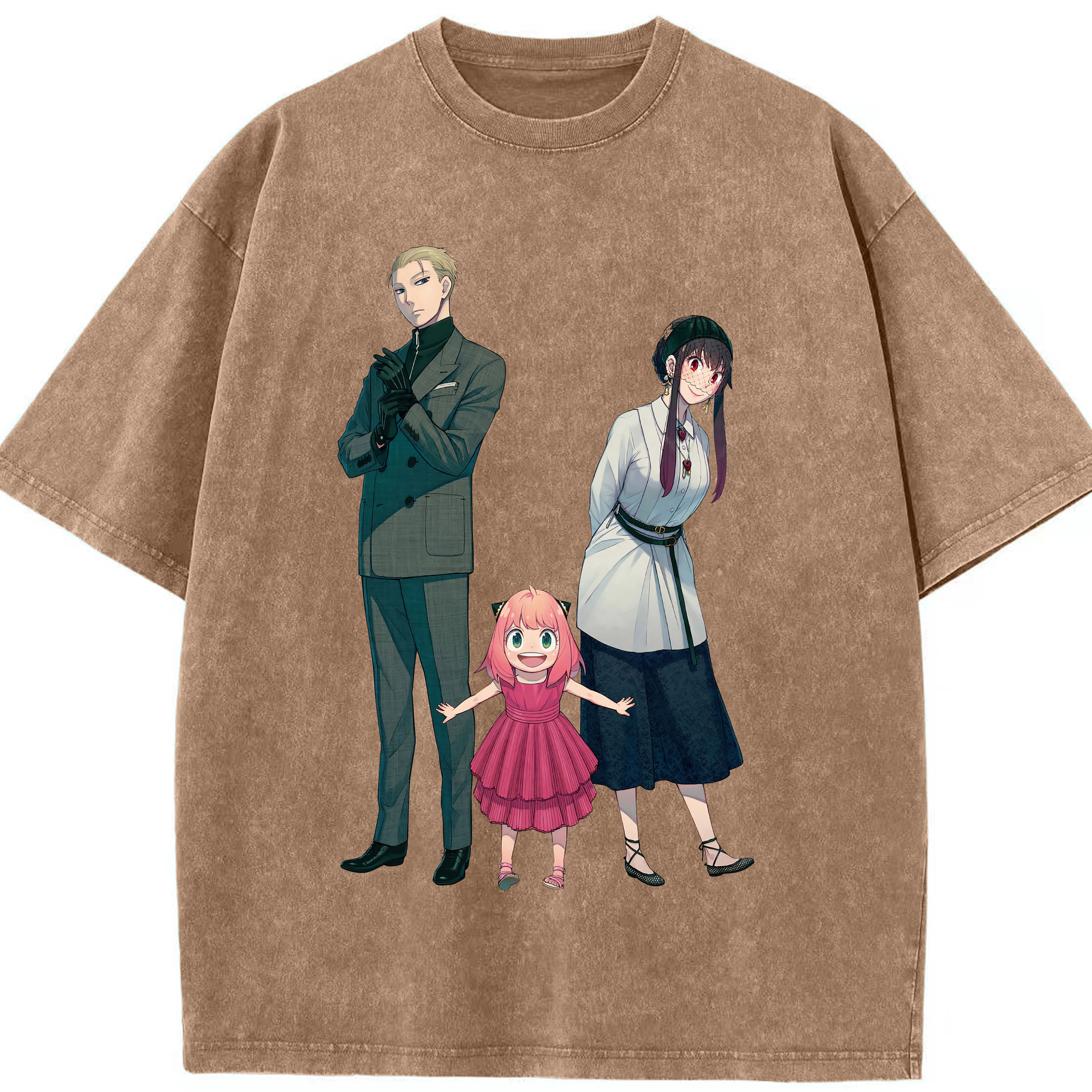 （画像用） SPY×FAMILY间谍家家酒 綿100% ヴィンテージ風 半袖Tシャツ（フロントプリント）