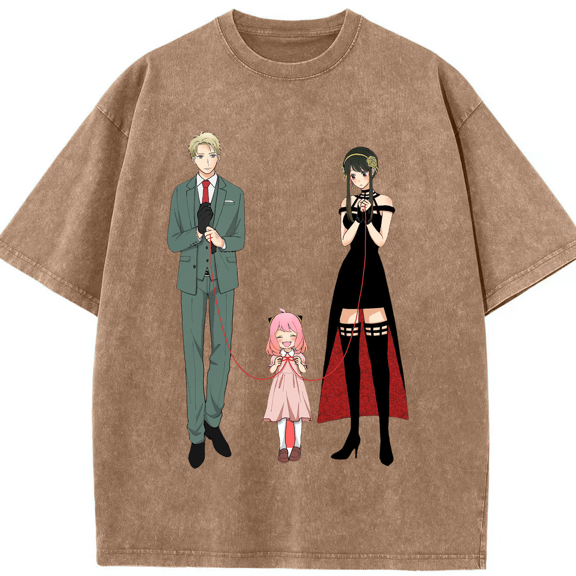 （画像用） SPY×FAMILY间谍家家酒 綿100% ヴィンテージ風 半袖Tシャツ（フロントプリント）