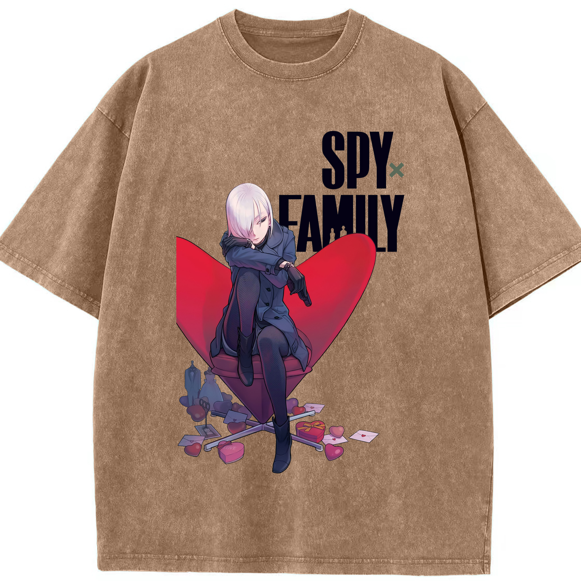 （画像用） SPY×FAMILY间谍家家酒 綿100% ヴィンテージ風 半袖Tシャツ（フロントプリント）