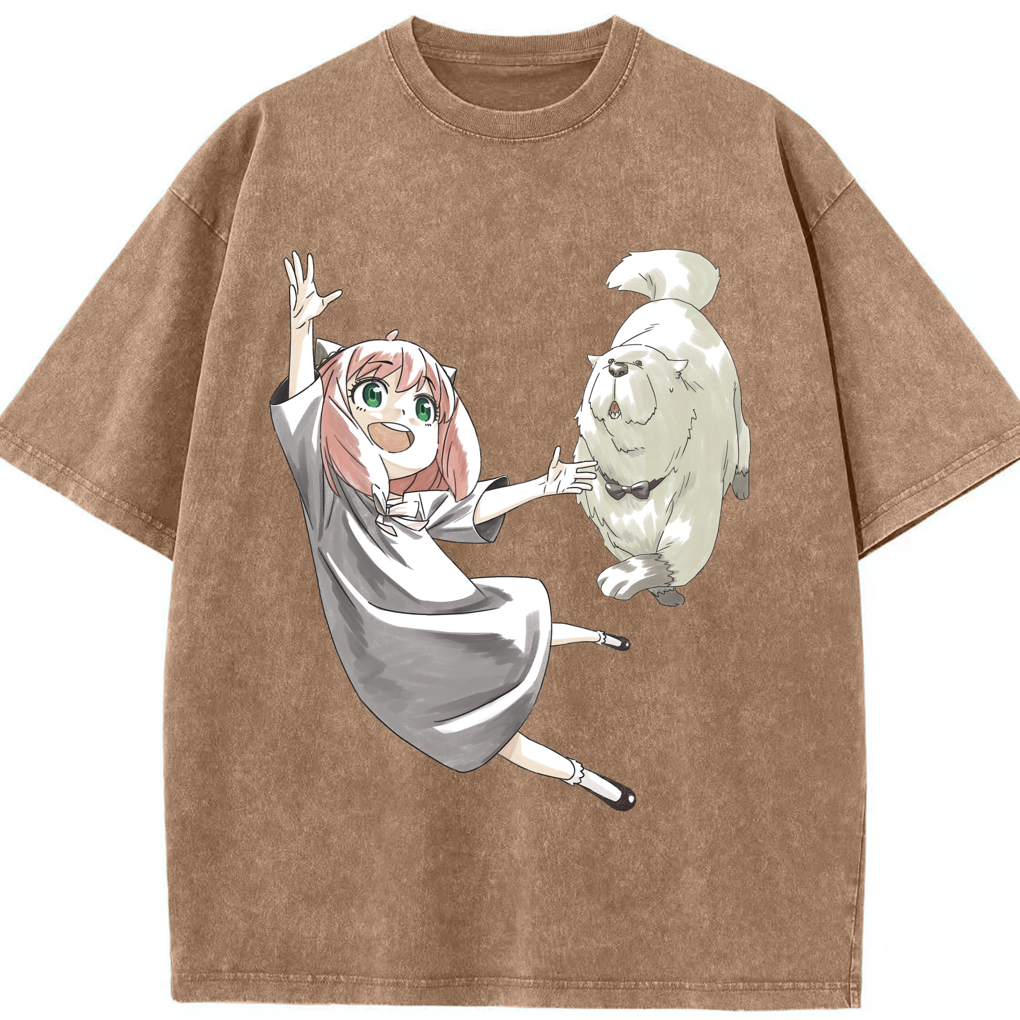 （画像用） SPY×FAMILY间谍家家酒 綿100% ヴィンテージ風 半袖Tシャツ（フロントプリント）