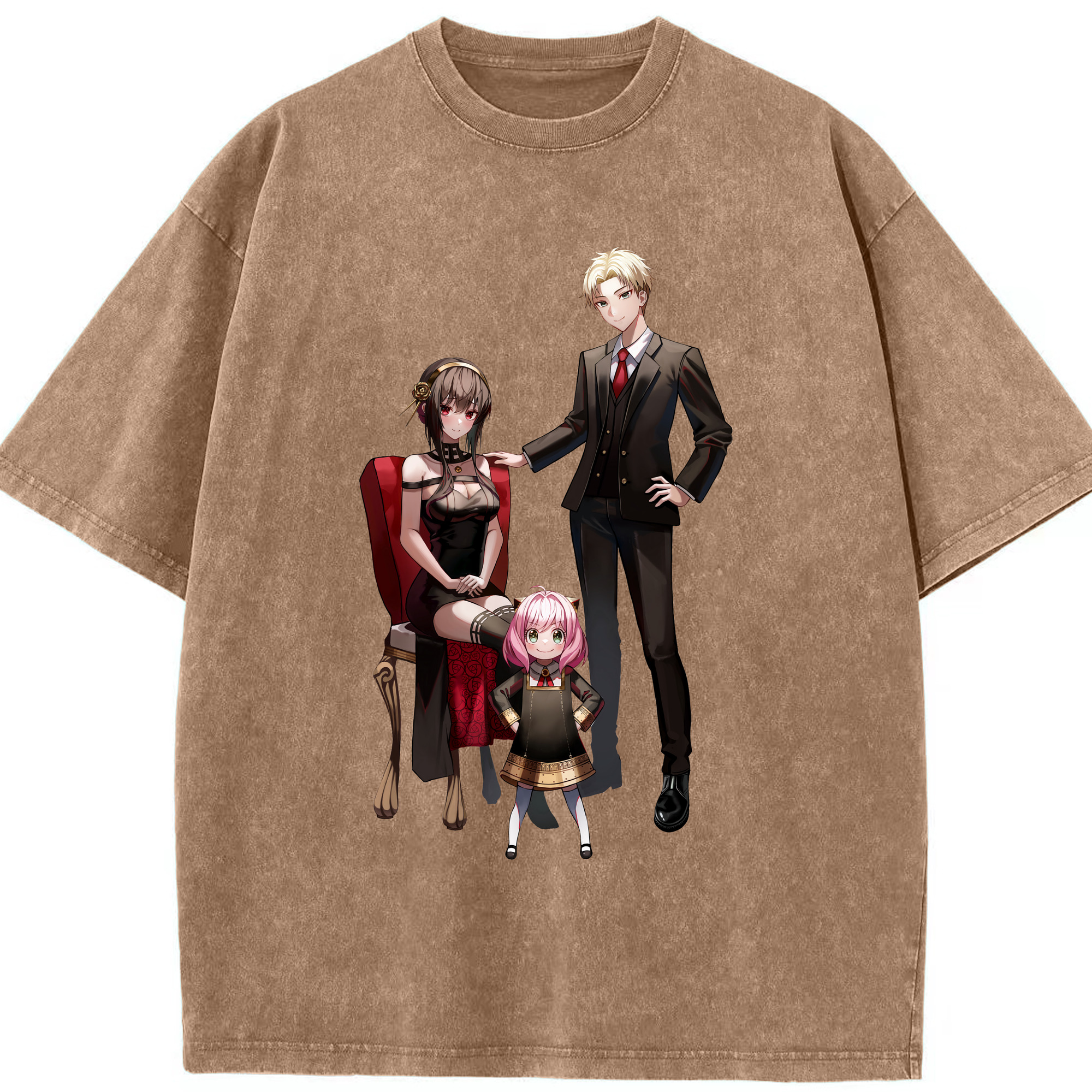 （画像用） SPY×FAMILY间谍家家酒 綿100% ヴィンテージ風 半袖Tシャツ（フロントプリント）