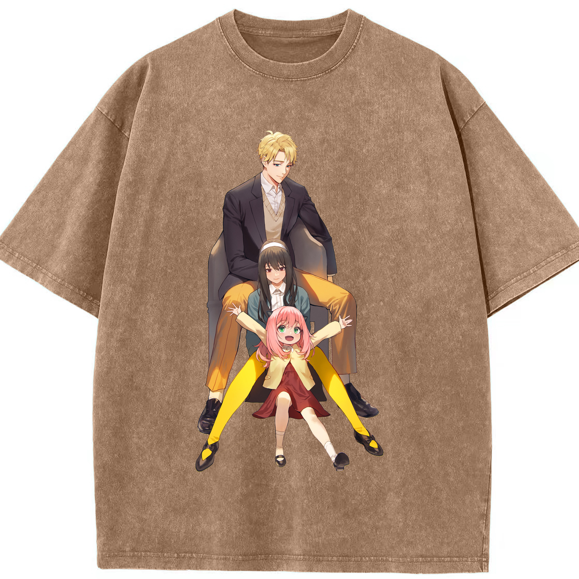（画像用） SPY×FAMILY间谍家家酒 綿100% ヴィンテージ風 半袖Tシャツ（フロントプリント）