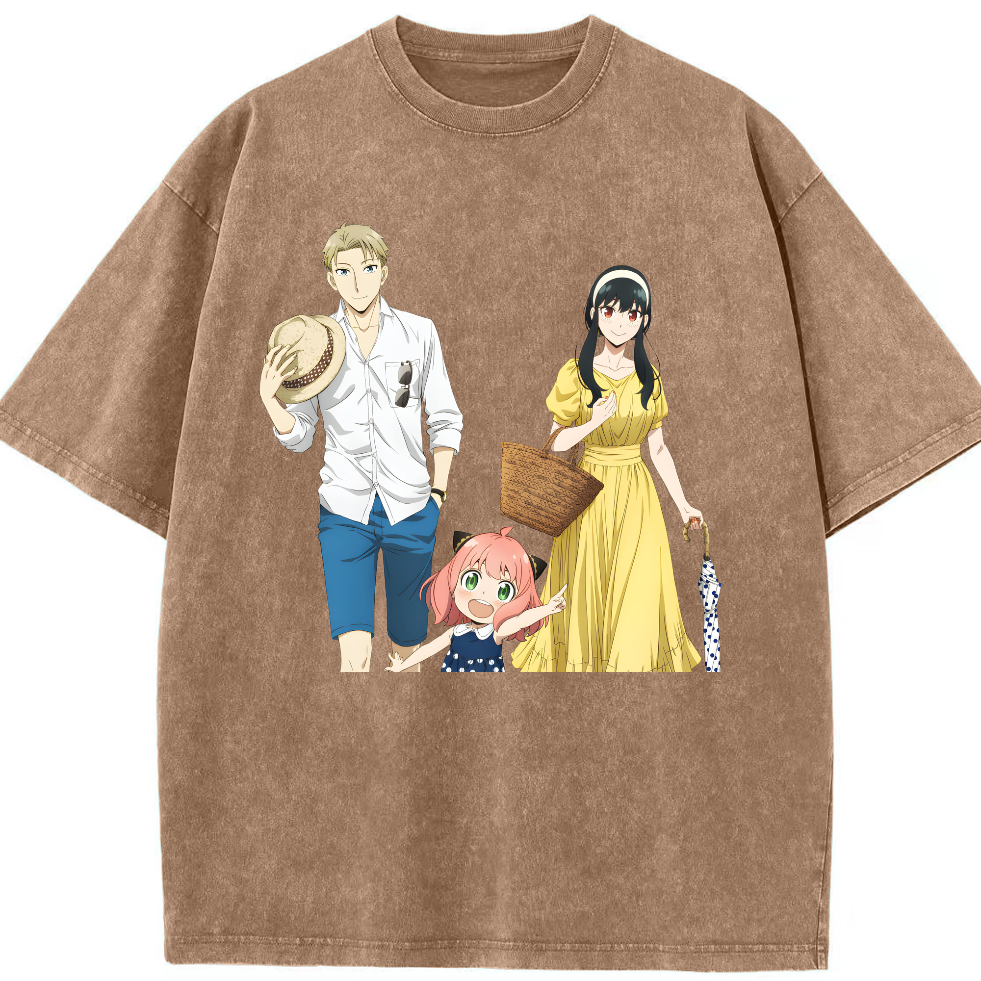 （画像用） SPY×FAMILY间谍家家酒 綿100% ヴィンテージ風 半袖Tシャツ（フロントプリント）