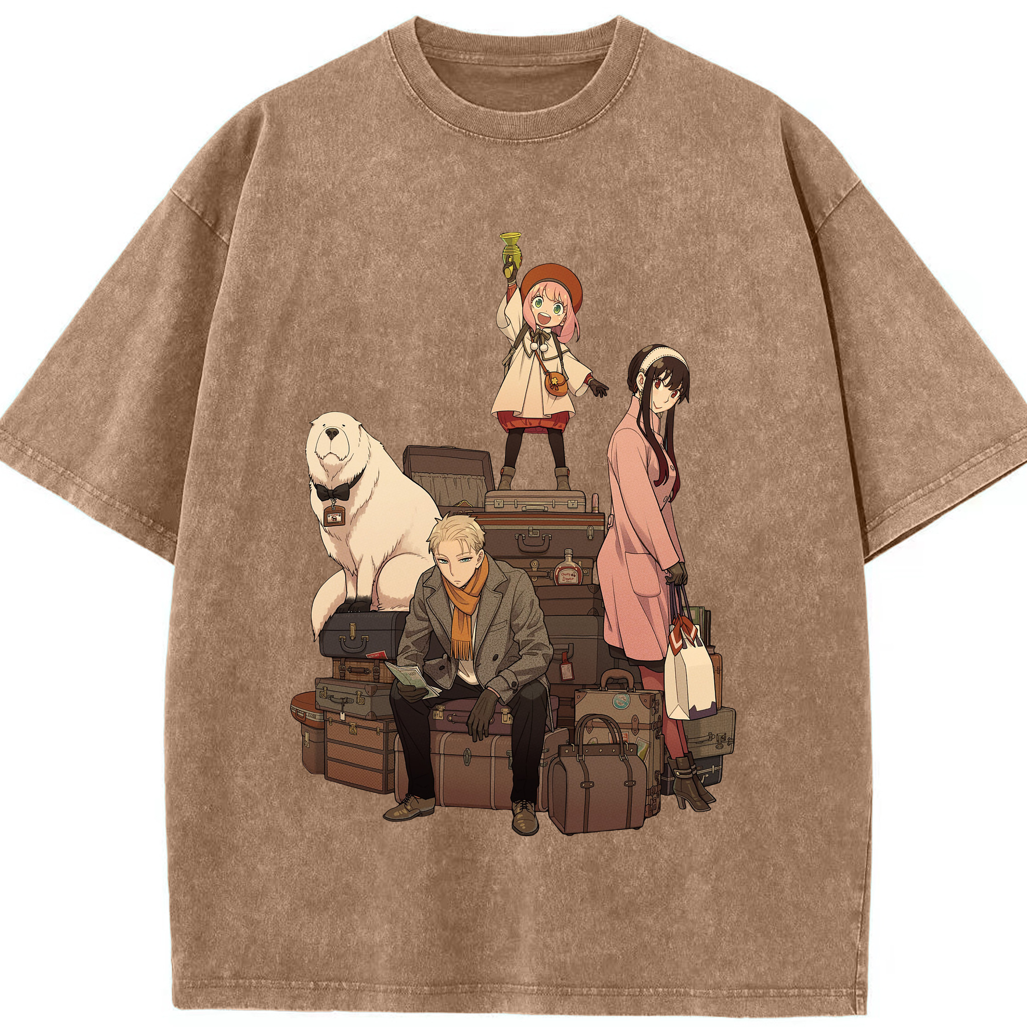 （画像用） SPY×FAMILY间谍家家酒 綿100% ヴィンテージ風 半袖Tシャツ（フロントプリント）