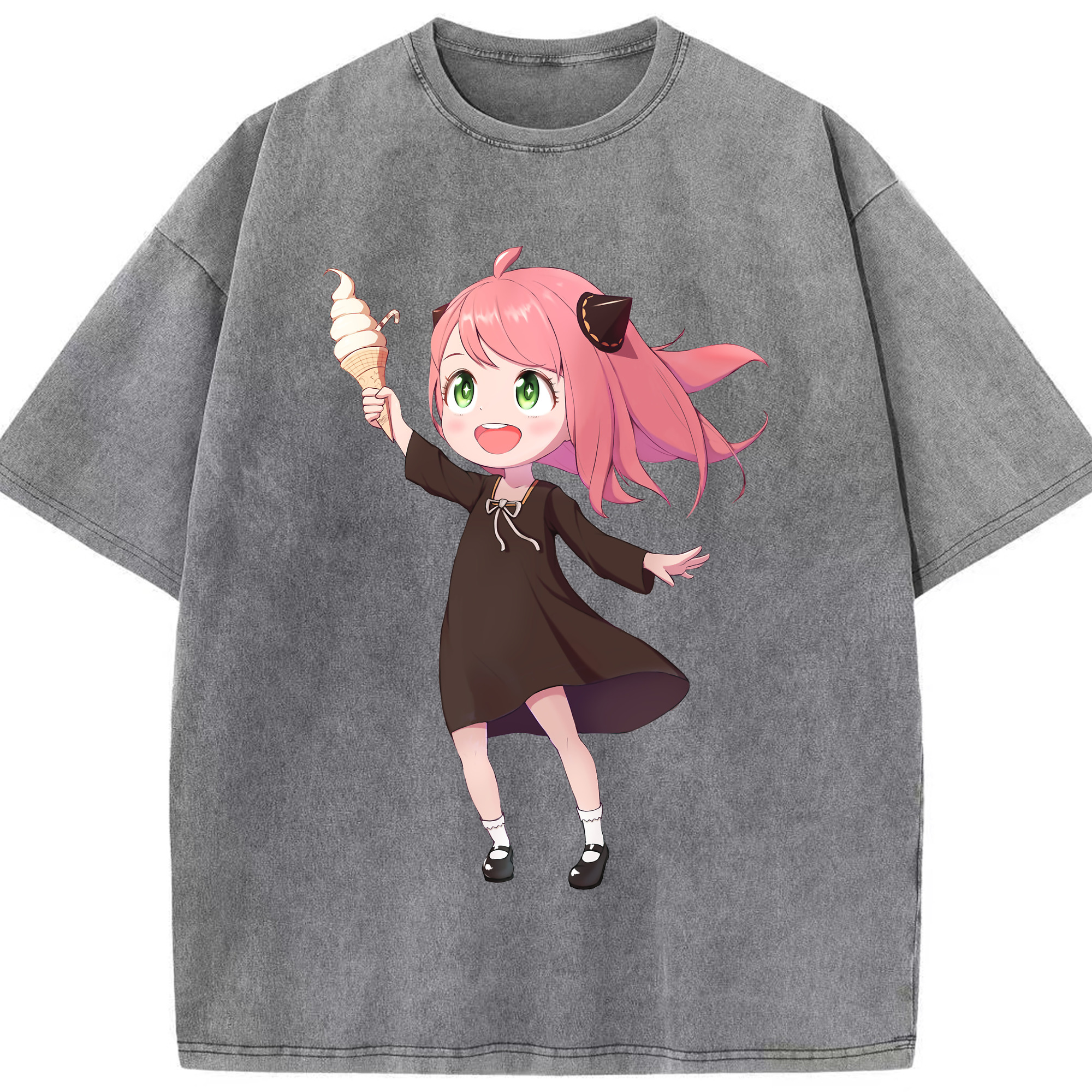 （画像用） SPY×FAMILY间谍家家酒 綿100% ヴィンテージ風 半袖Tシャツ（フロントプリント）