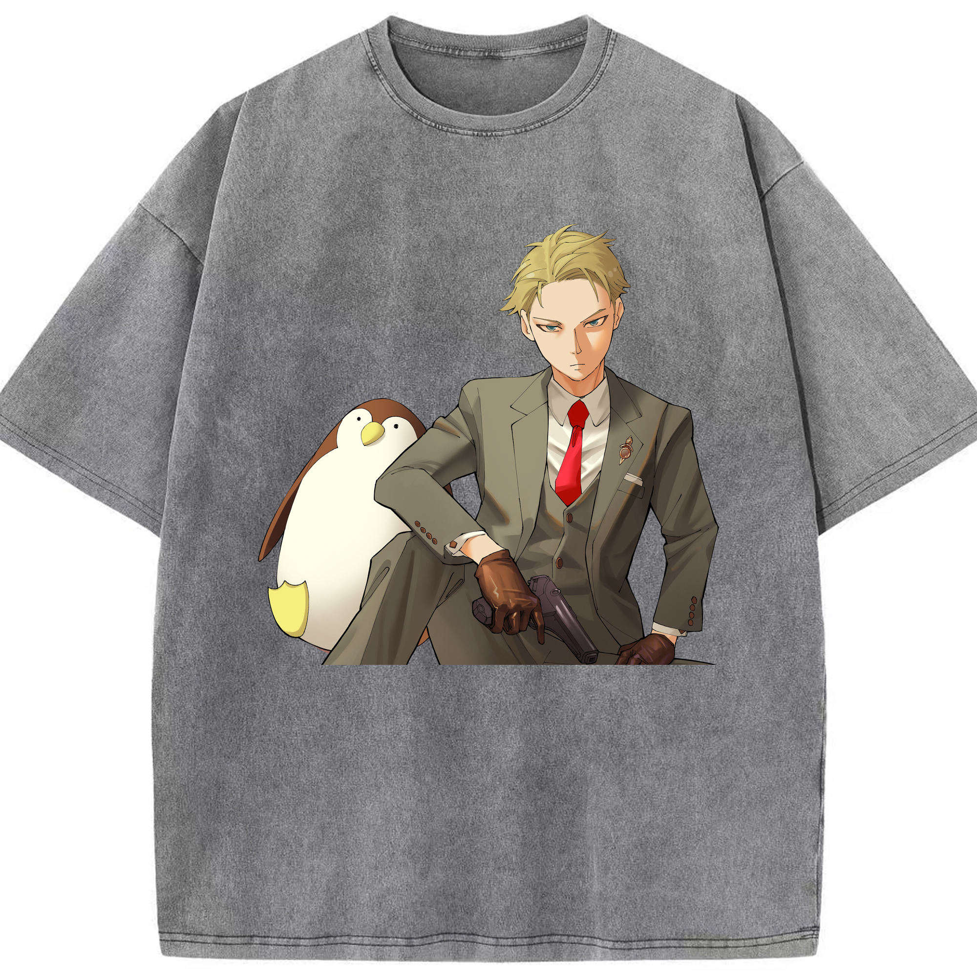 （画像用） SPY×FAMILY间谍家家酒 綿100% ヴィンテージ風 半袖Tシャツ（フロントプリント）