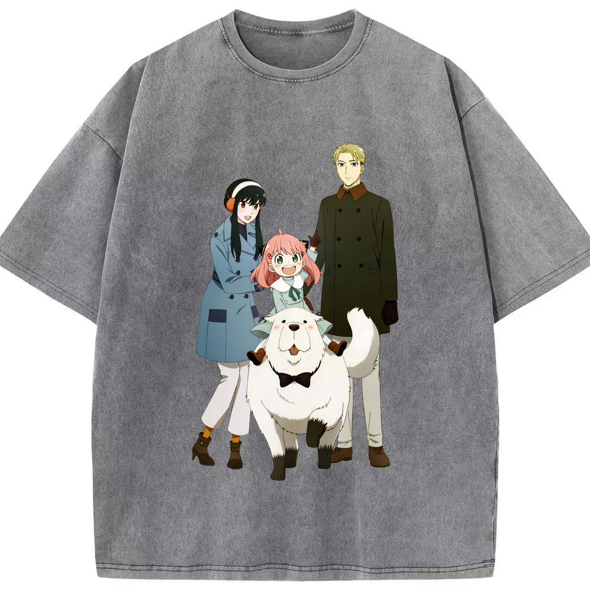 （画像用） SPY×FAMILY间谍家家酒 綿100% ヴィンテージ風 半袖Tシャツ（フロントプリント）
