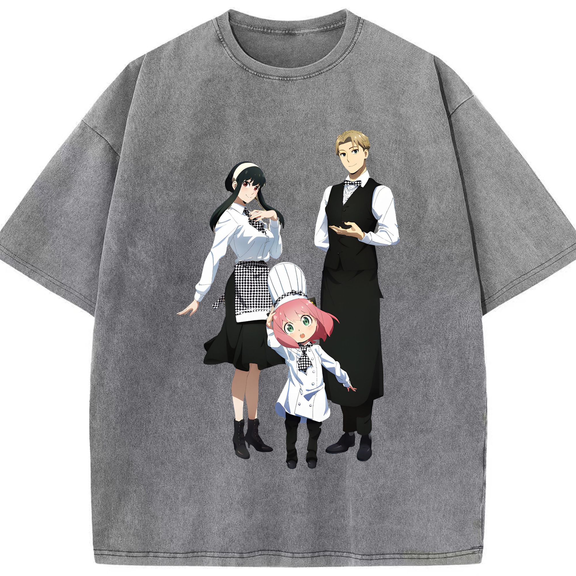 （画像用） SPY×FAMILY间谍家家酒 綿100% ヴィンテージ風 半袖Tシャツ（フロントプリント）