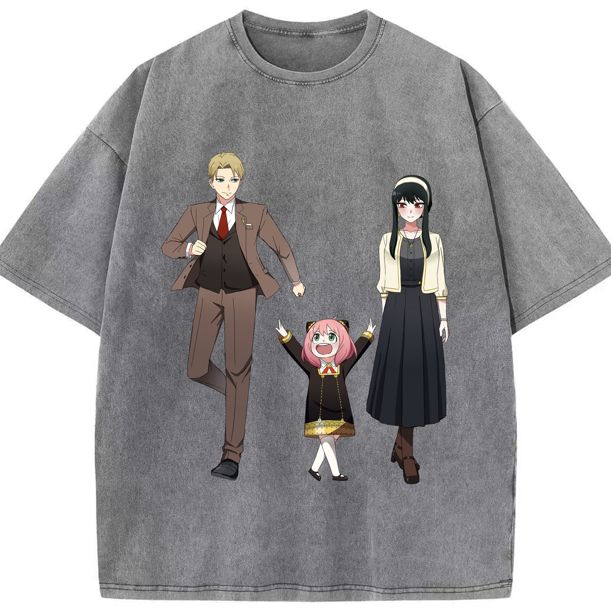 （画像用） SPY×FAMILY间谍家家酒 綿100% ヴィンテージ風 半袖Tシャツ（フロントプリント）