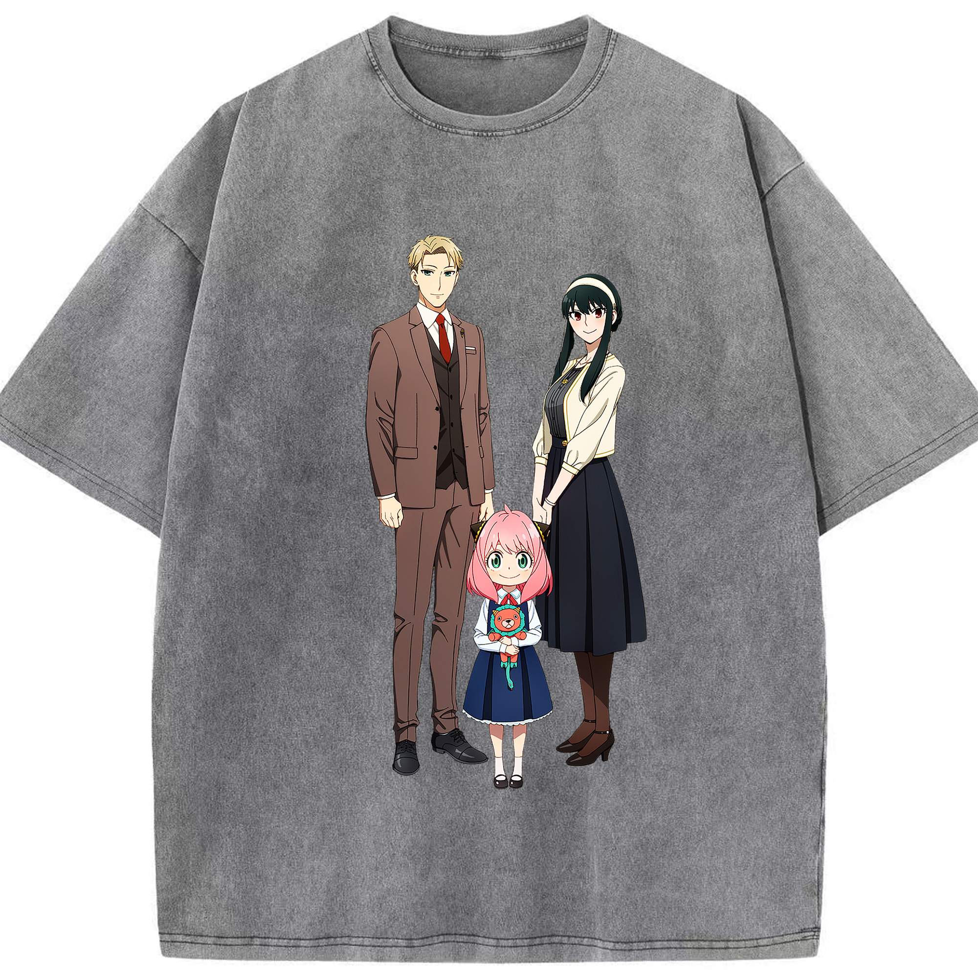 （画像用） SPY×FAMILY间谍家家酒 綿100% ヴィンテージ風 半袖Tシャツ（フロントプリント）