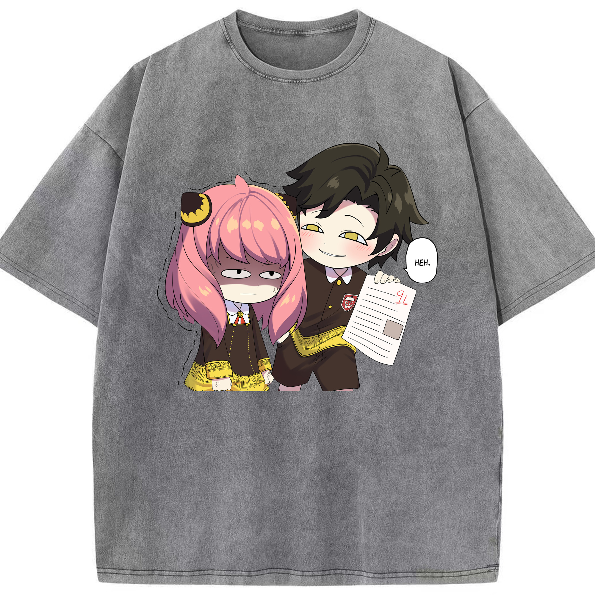 （画像用） SPY×FAMILY间谍家家酒 綿100% ヴィンテージ風 半袖Tシャツ（フロントプリント）